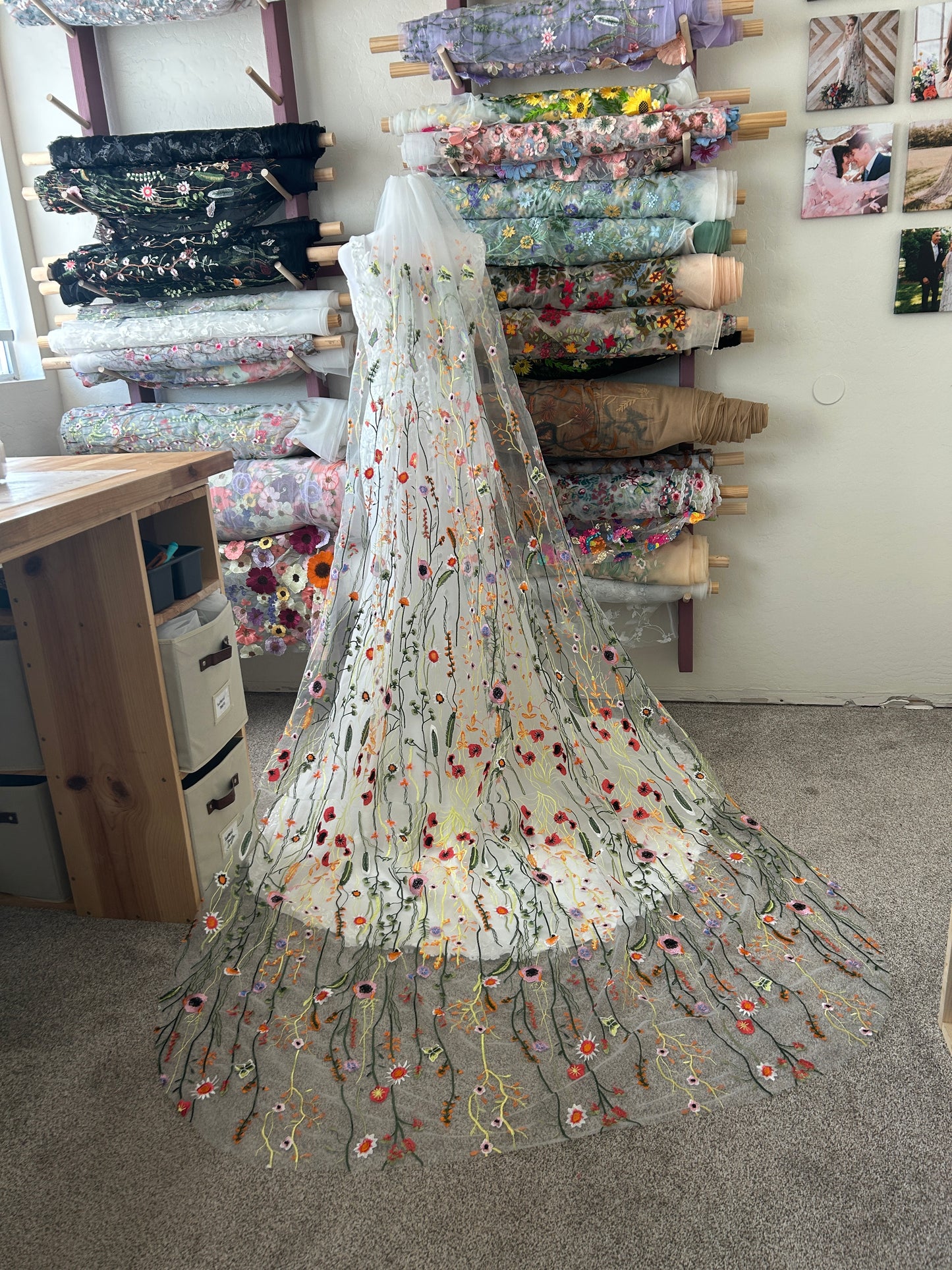 Orange Wildflower | Floral Wedding Veil