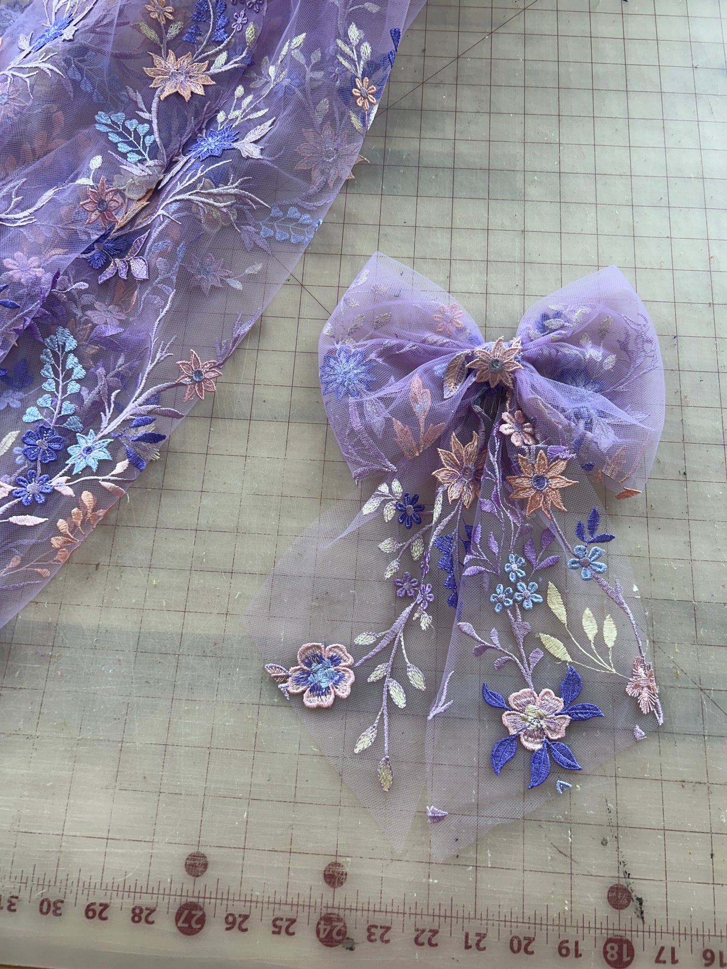 Purple Starry Night | Floral Hair Bow