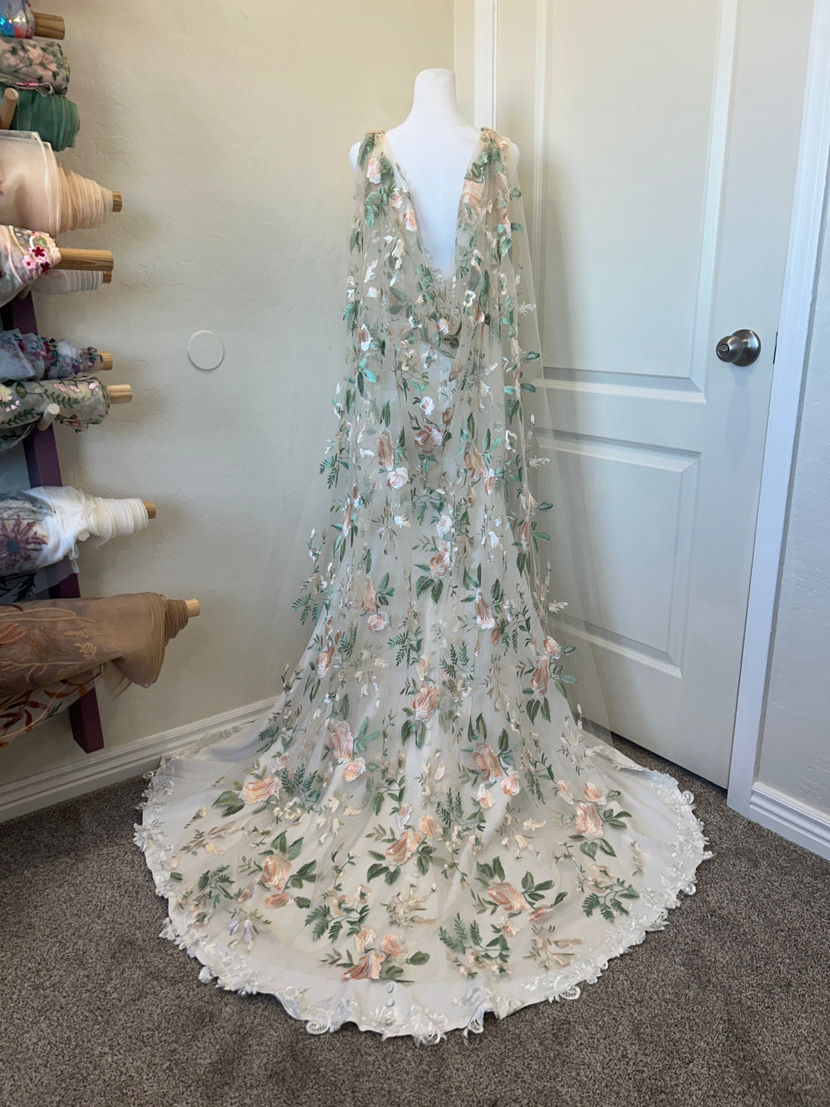 Vintage Rose Cape | Floral Wedding Veil