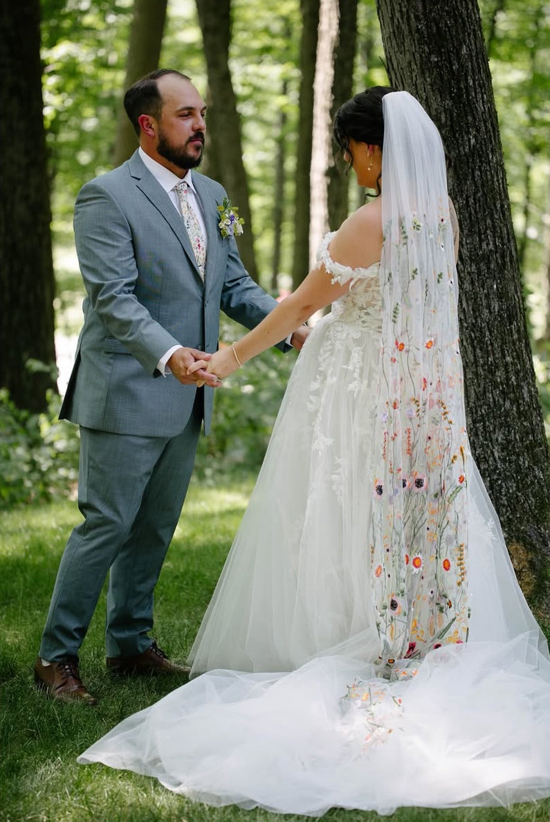 Orange Wildflower | Floral Wedding Veil