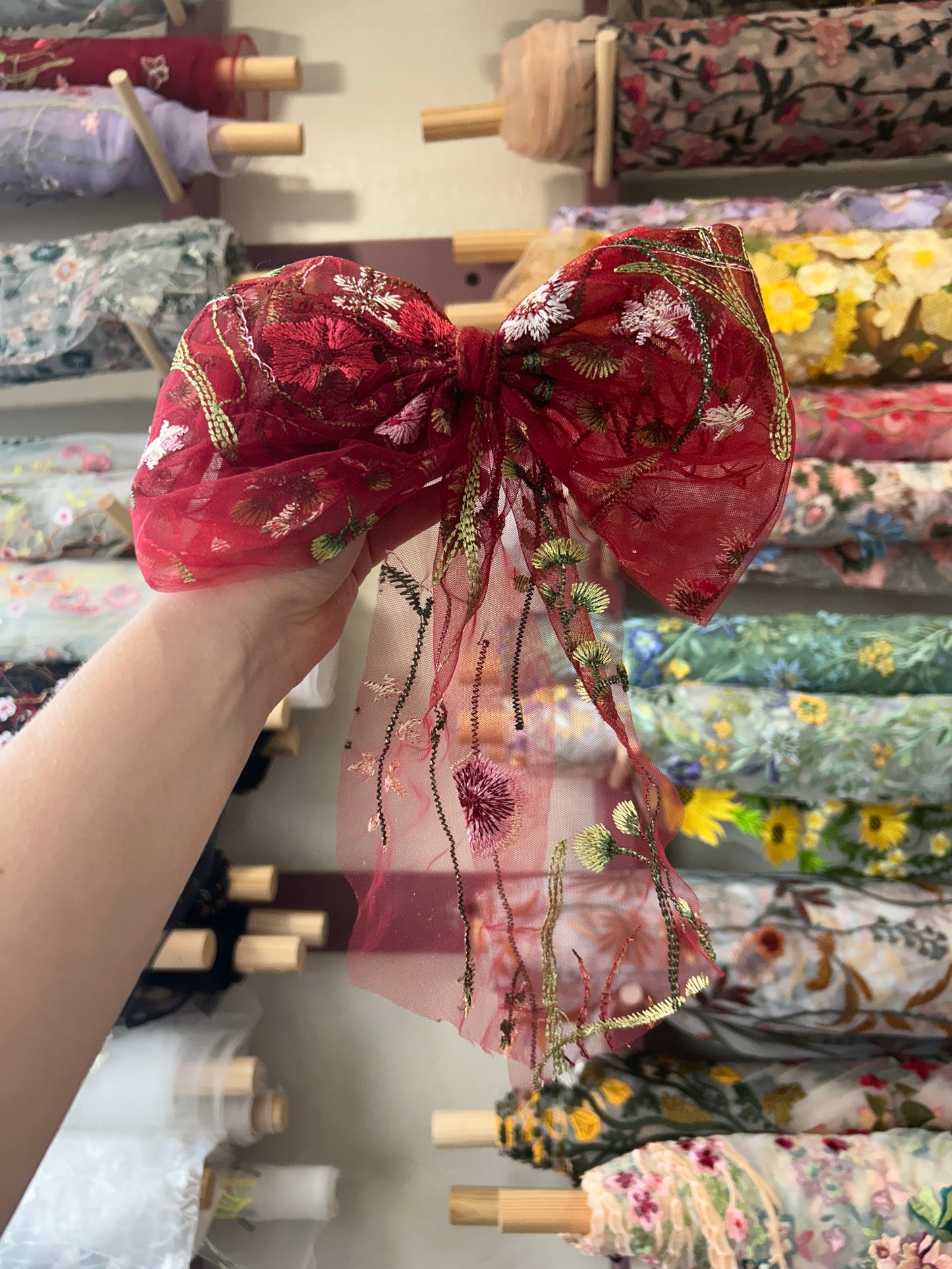 Red Wildflower | Floral Hair Bow