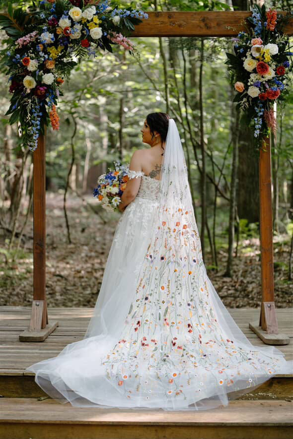 Orange Wildflower | Floral Wedding Veil