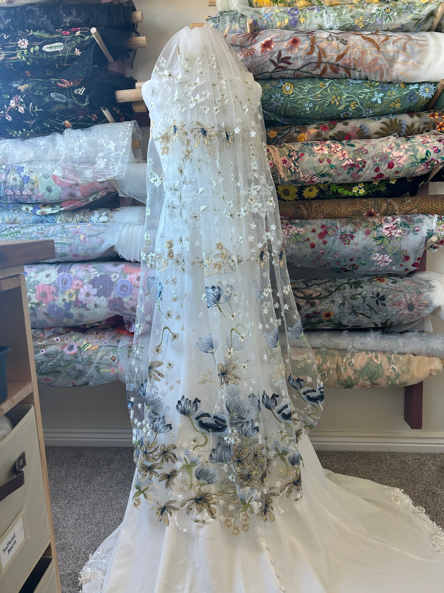 Blue Winter | Floral Wedding Veil