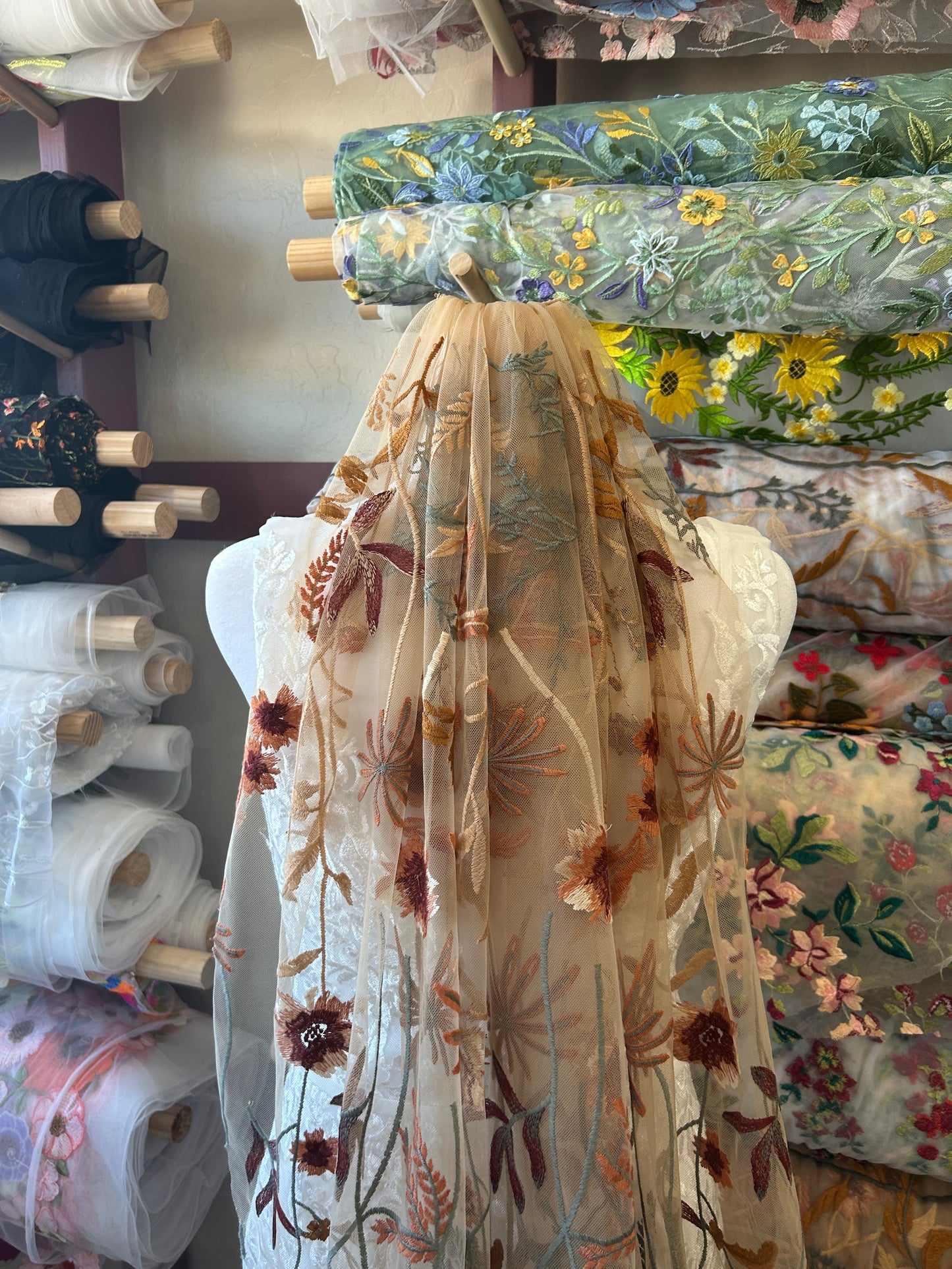 V1 Autumn. Leaves Falling Tan (32") | Final Sale - Ready To Ship