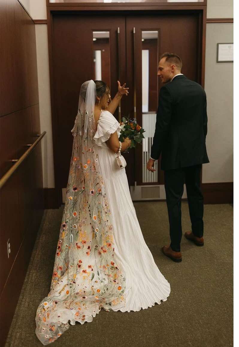 Orange Wildflower | Floral Wedding Veil