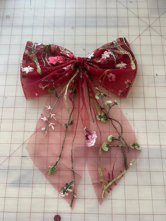 Red Wildflower | Floral Hair Bow