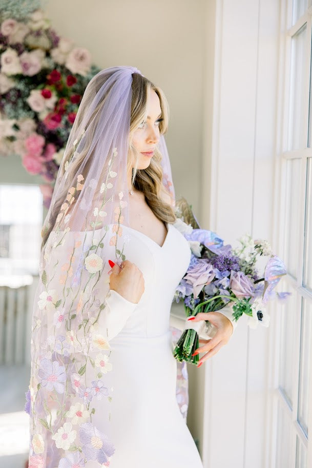 Lavender Haze | Floral Wedding Veil Belle Botanical Creations LLC Lavender Haze | Floral Wedding Veil Belle Botanical Creations LLC
