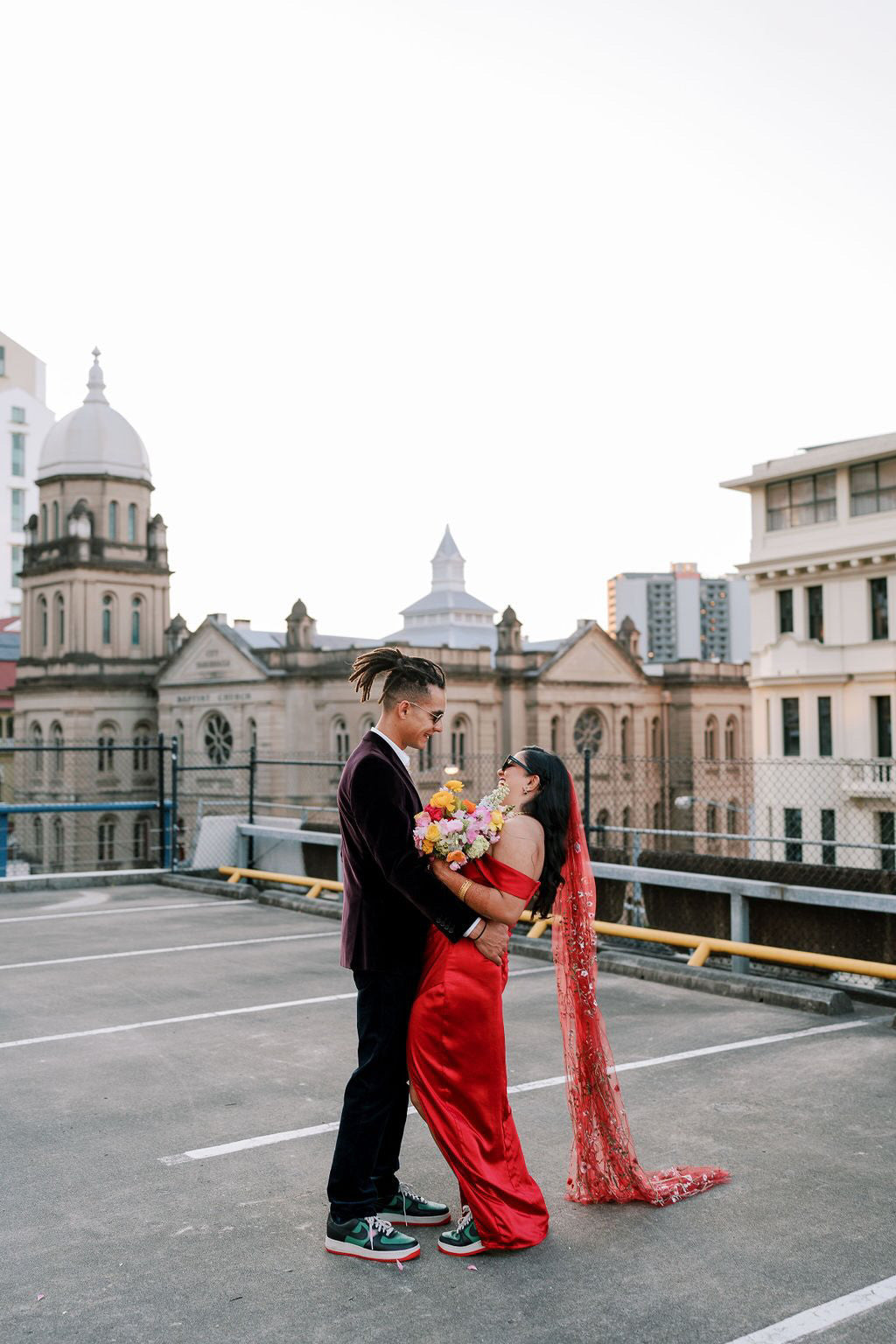 Red Wildflower (limited edition) | Floral Wedding Veil
