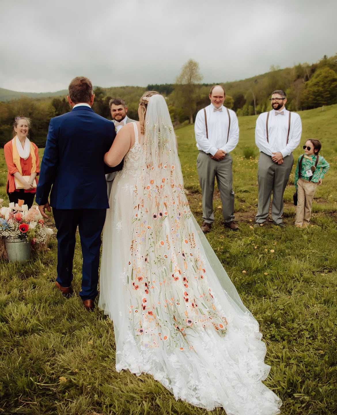 Orange Wildflower | Floral Wedding Veil