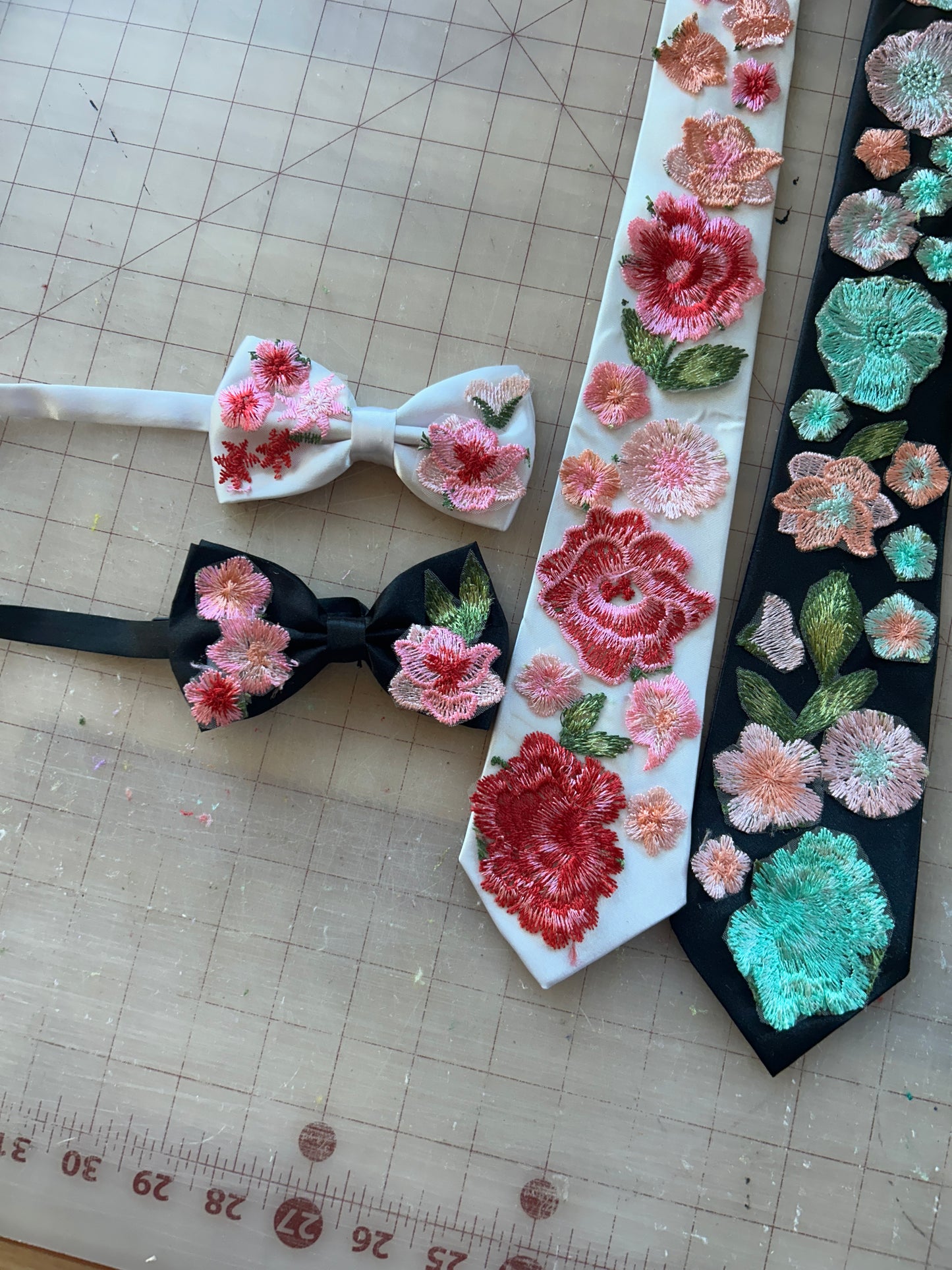 Peachy Rose (multiple options) | Floral Bow Tie
