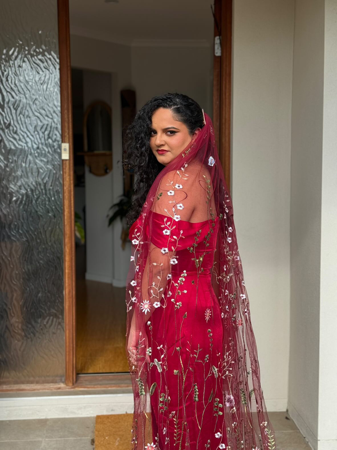 Red Wildflower (limited edition) | Floral Wedding Veil