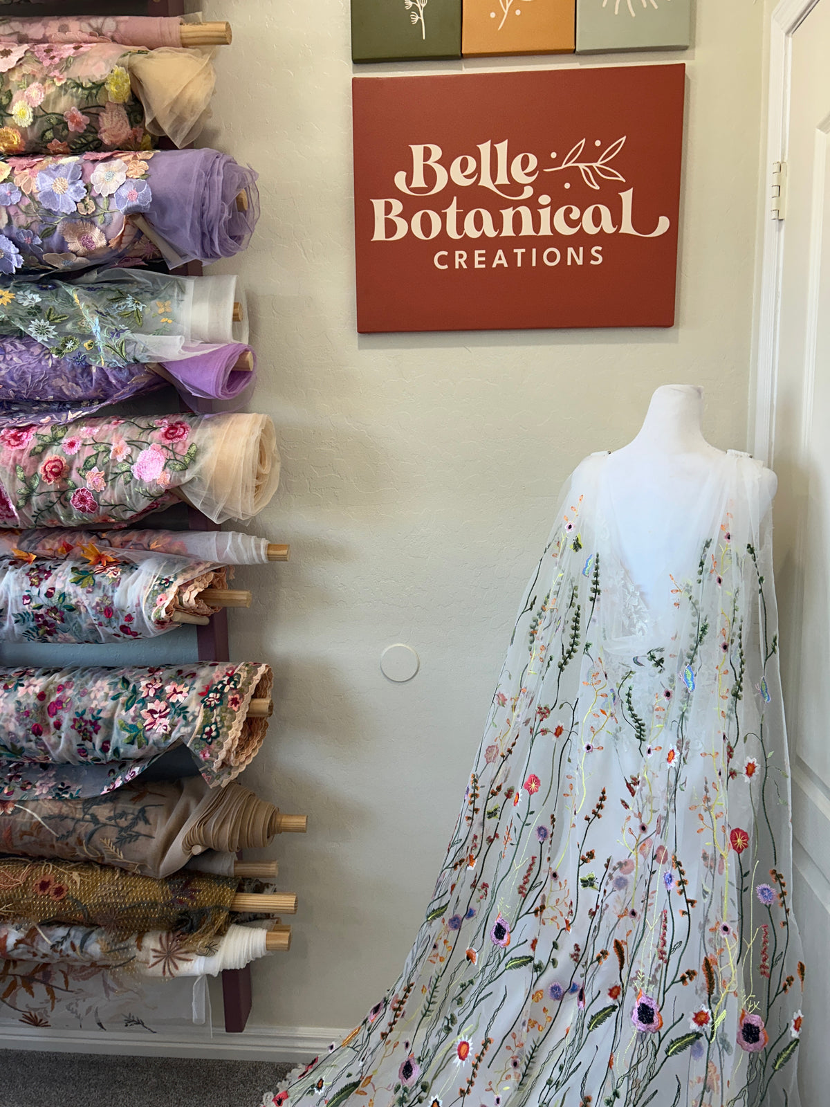 Orange Wildflower Cape | Floral Wedding Veil