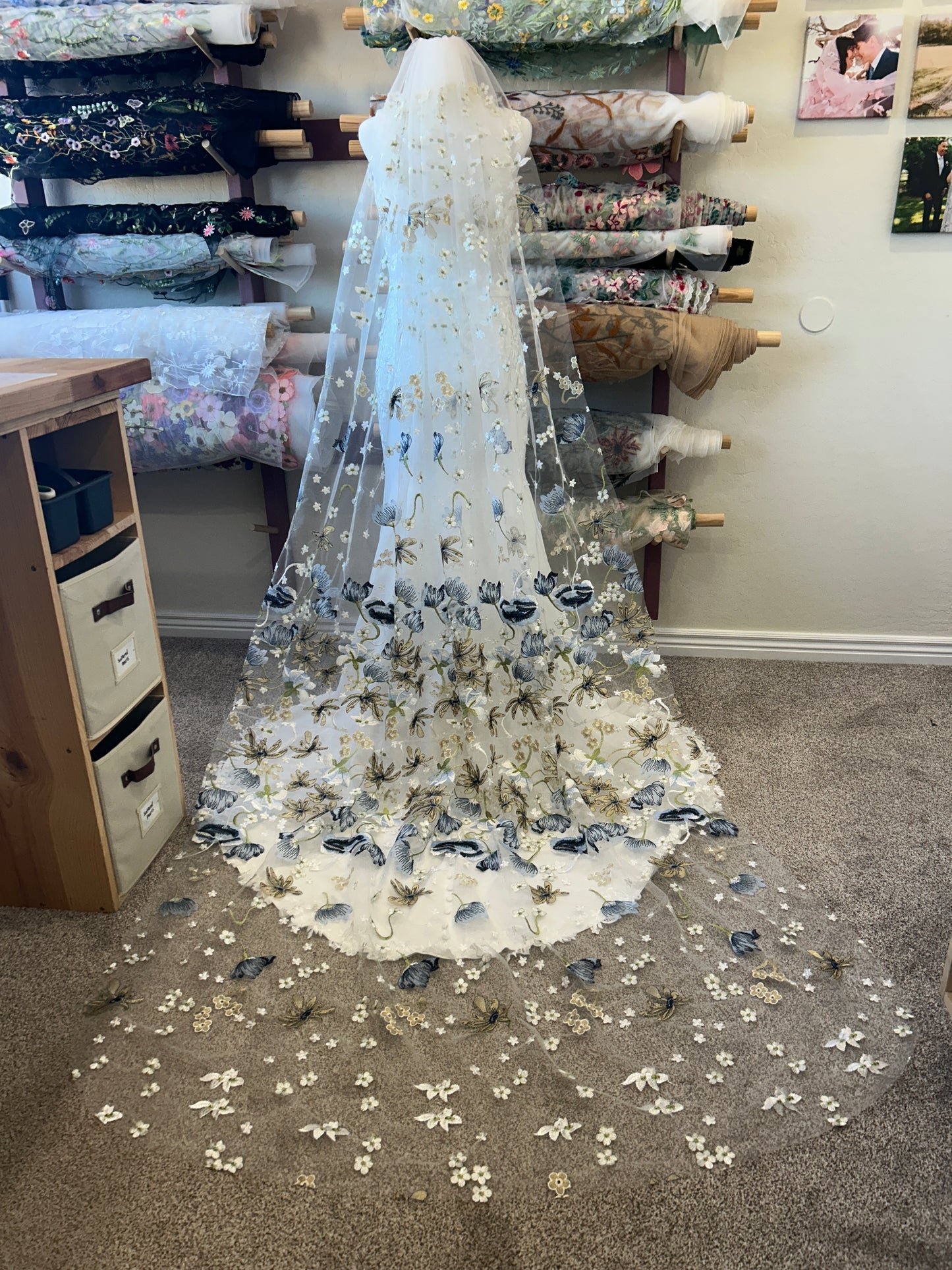 Blue Winter | Floral Wedding Veil