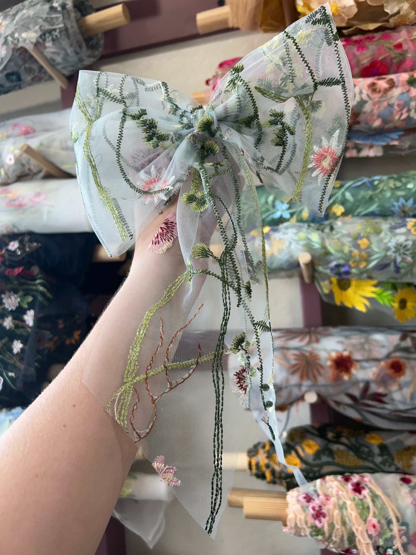 Light Blue Wildflower | Floral Hair Bow