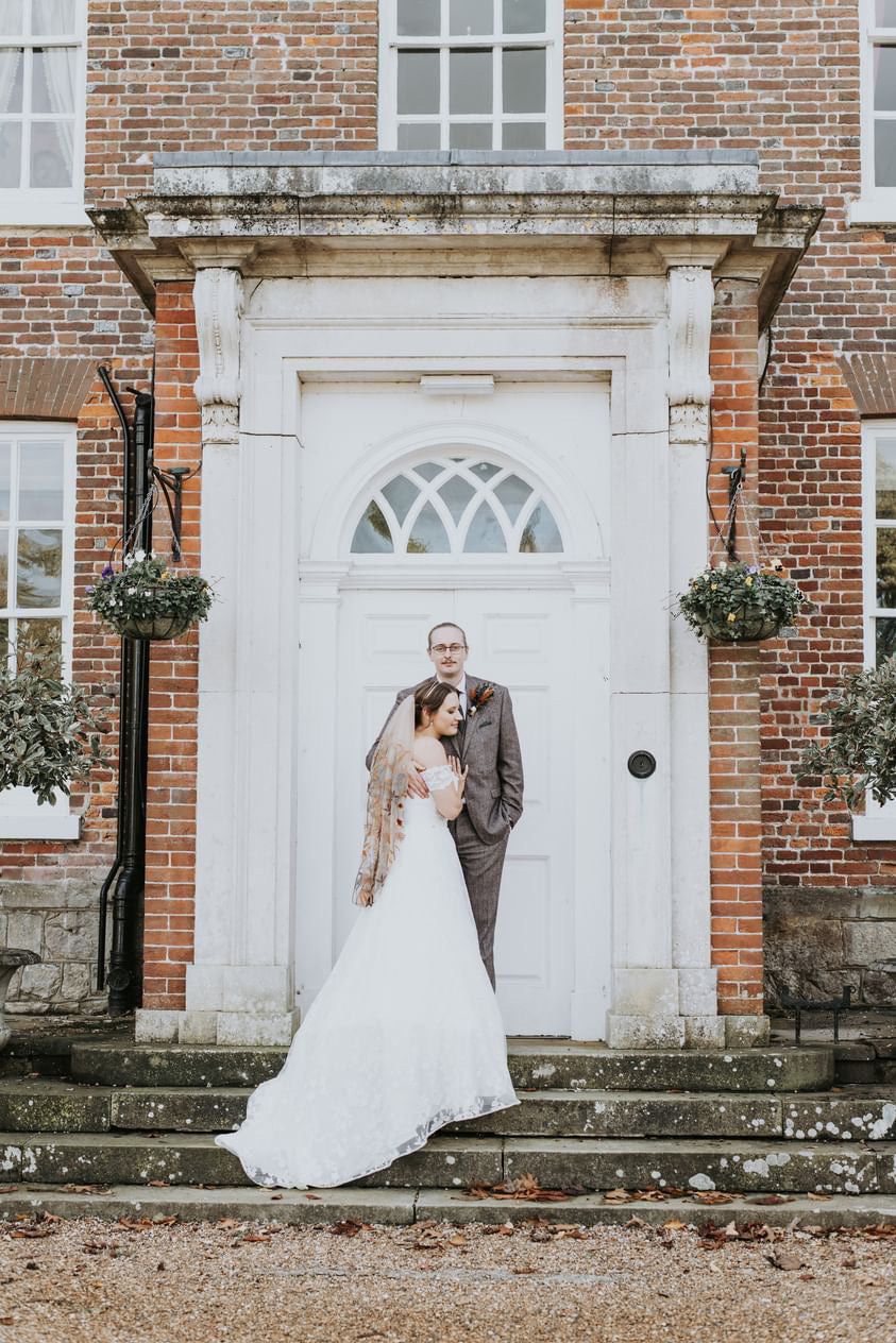 Autumn Leaves Falling Veil | TAN TULLE | Floral Wedding Veil