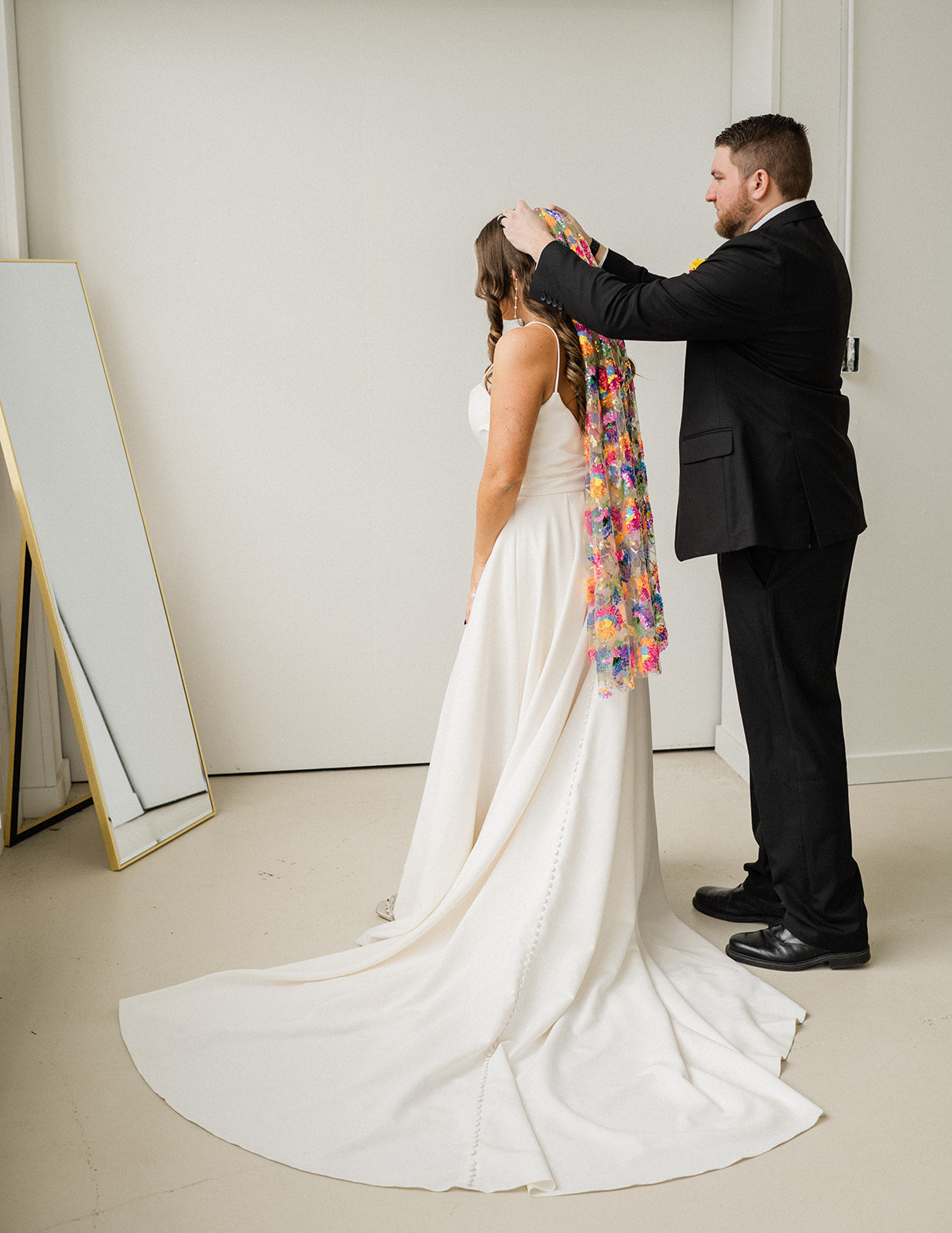 Sparkling Daylight | Floral Sequin Veil