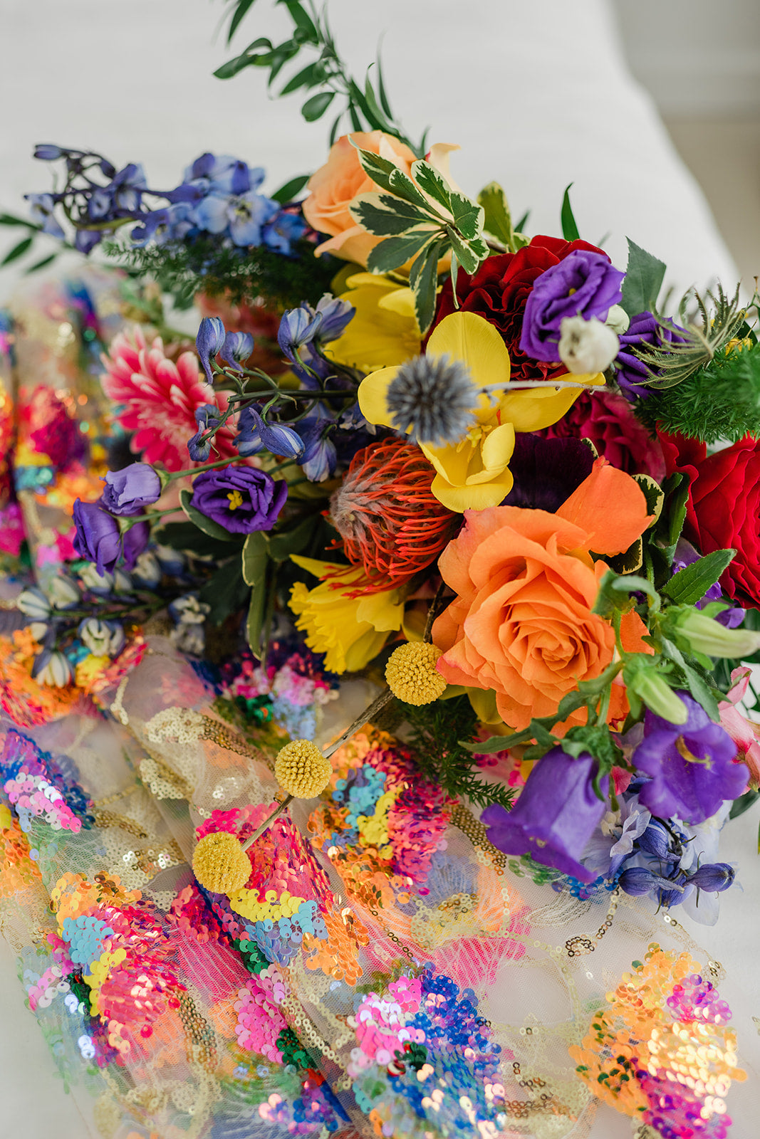 Sparkling Daylight | Floral Sequin Veil