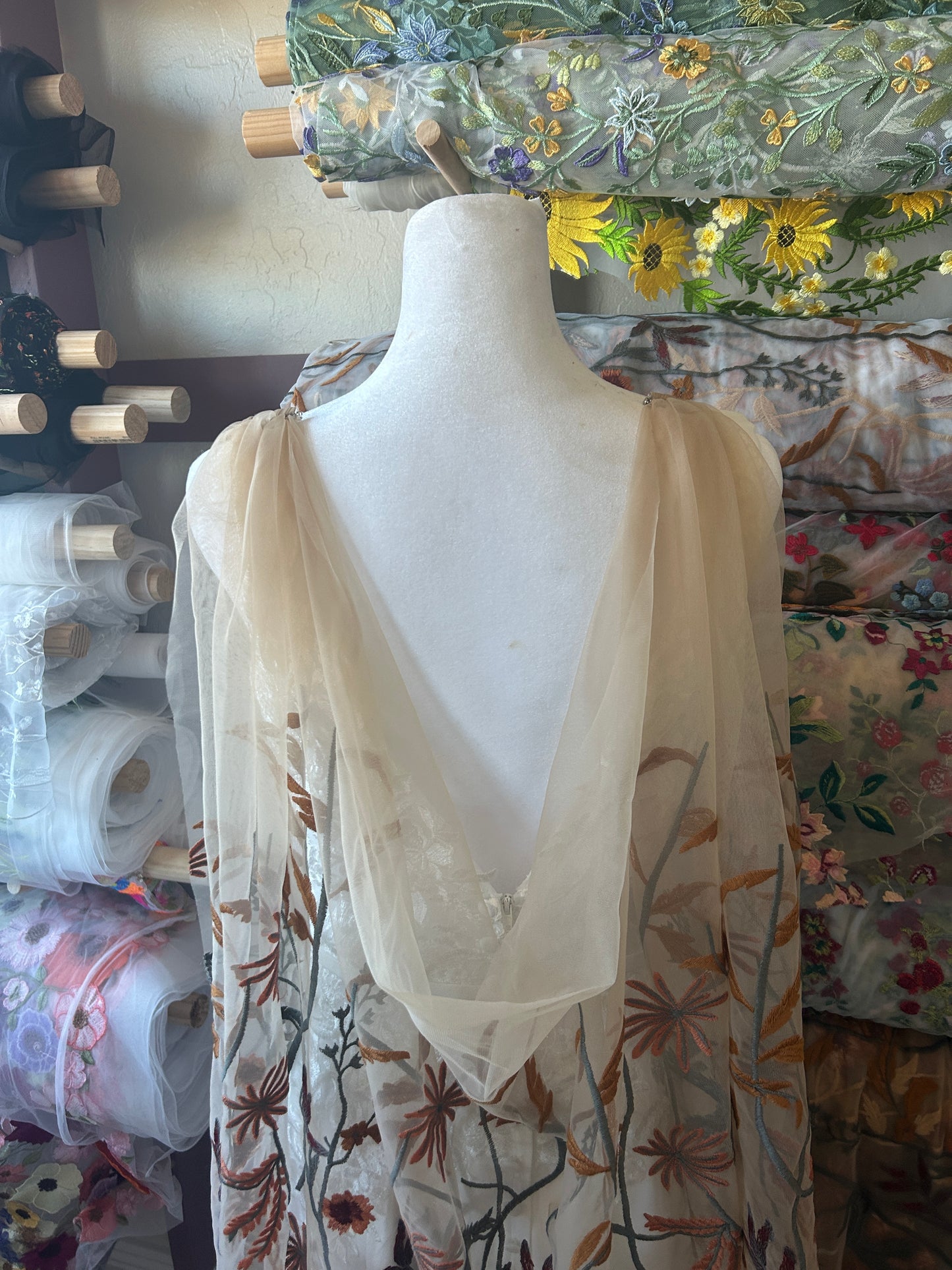 Autumn Leaves Falling Tan Cape (30") | Final Sale, Ready to Ship