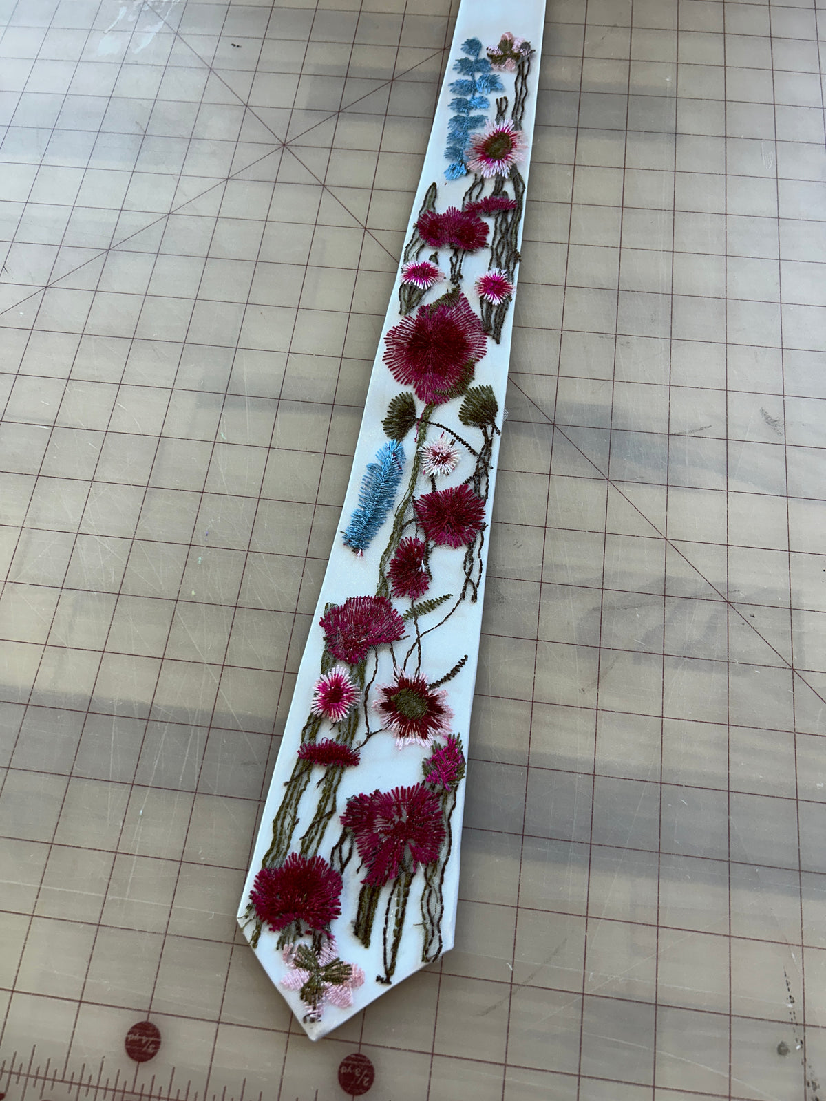 Pink Wildflower | Floral Embroidery Ties