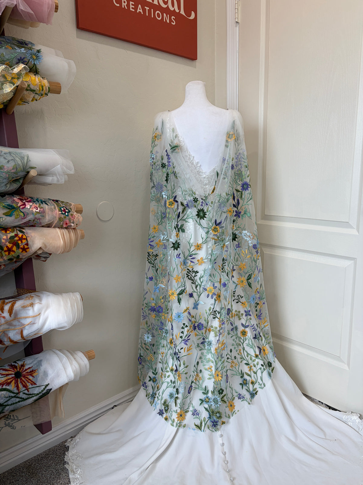 Starry Night Cape | Floral Wedding Veil