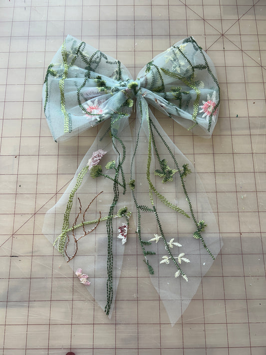 Light Blue Wildflower | Floral Hair Bow
