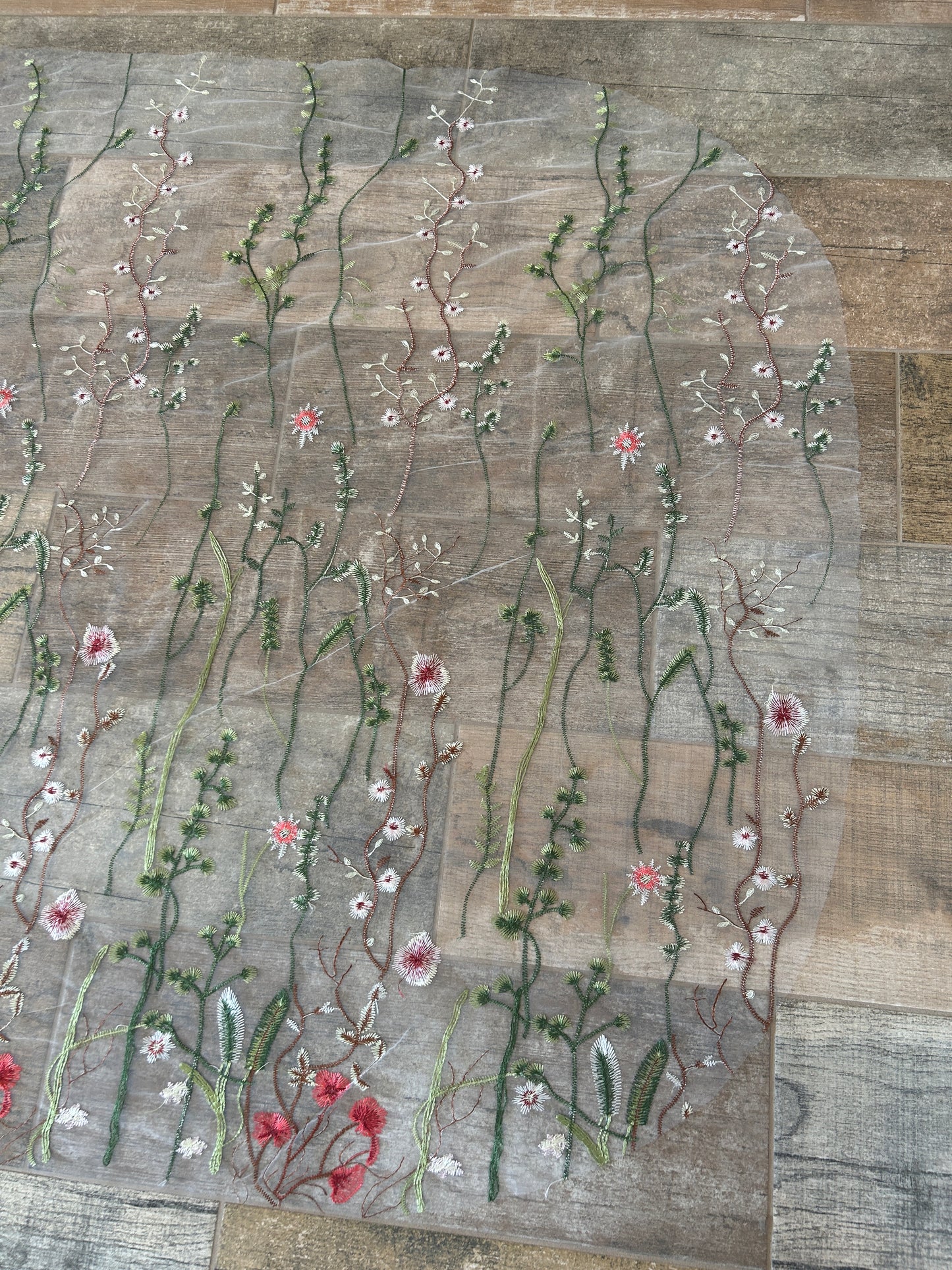 Shawl Cover Up | Floral Embroidery Veil Tulle