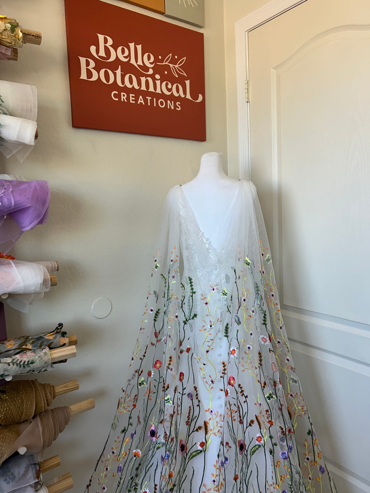 Orange Wildflower Cape | Floral Wedding Veil