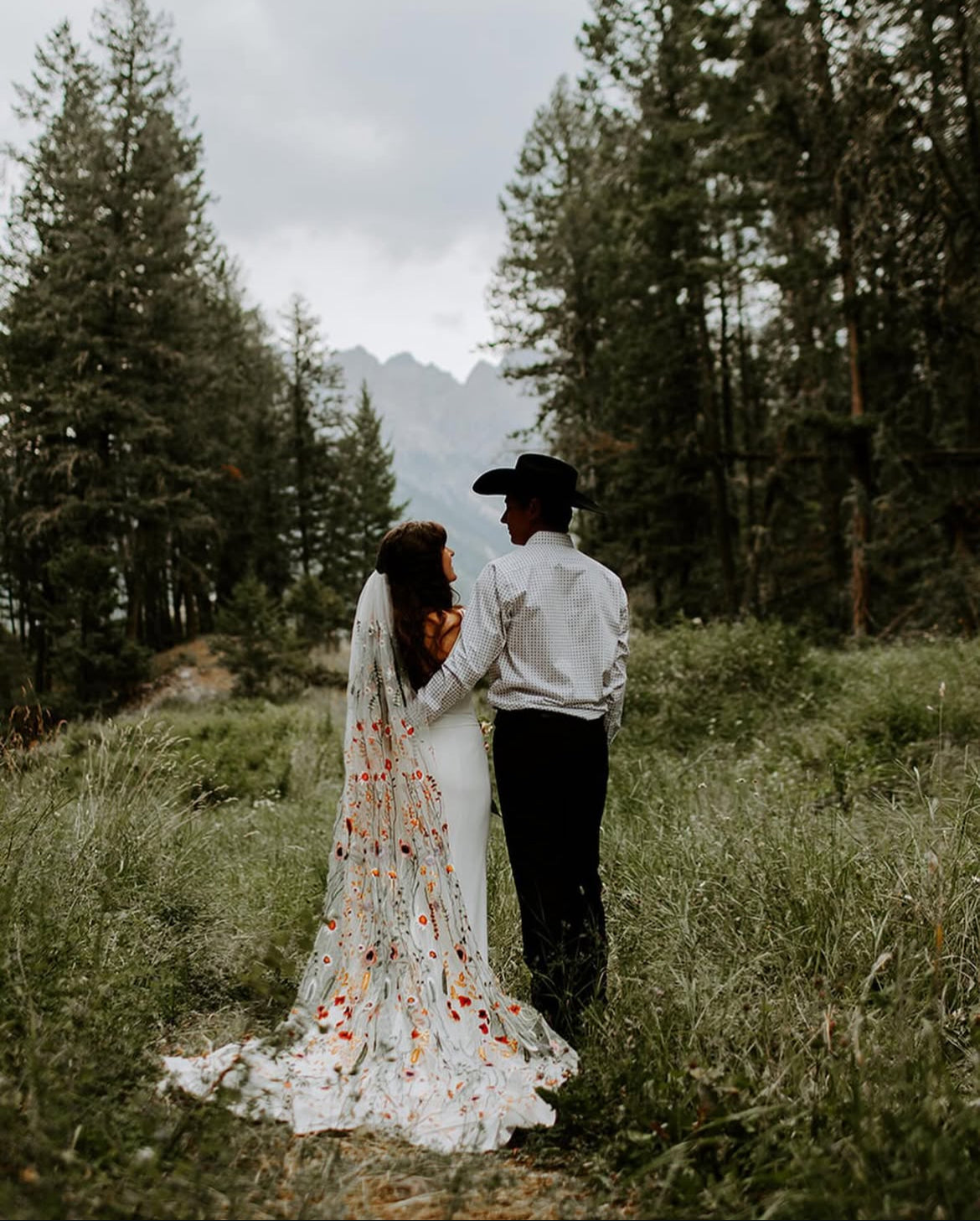 Orange Wildflower | Floral Wedding Veil