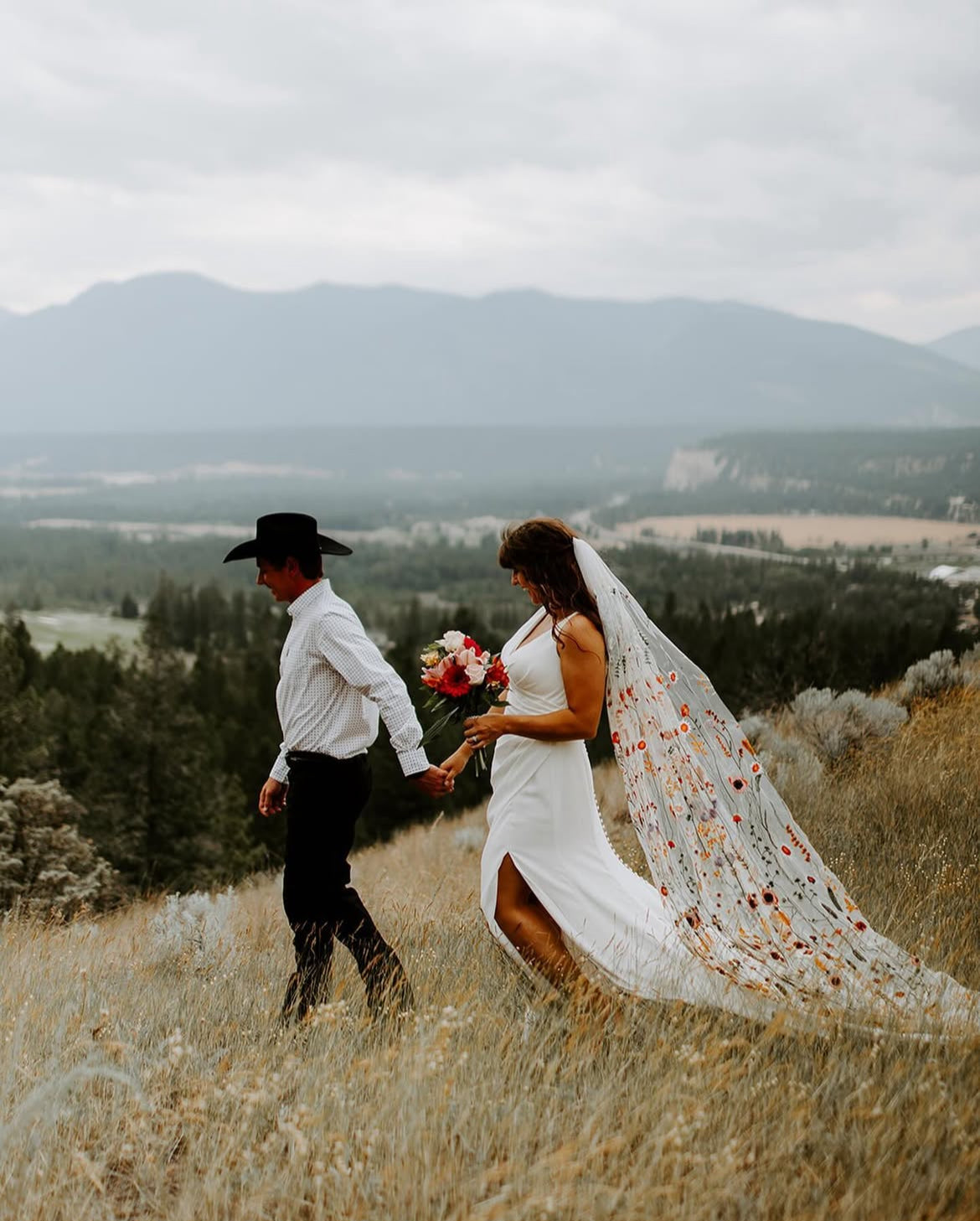 Orange Wildflower | Floral Wedding Veil