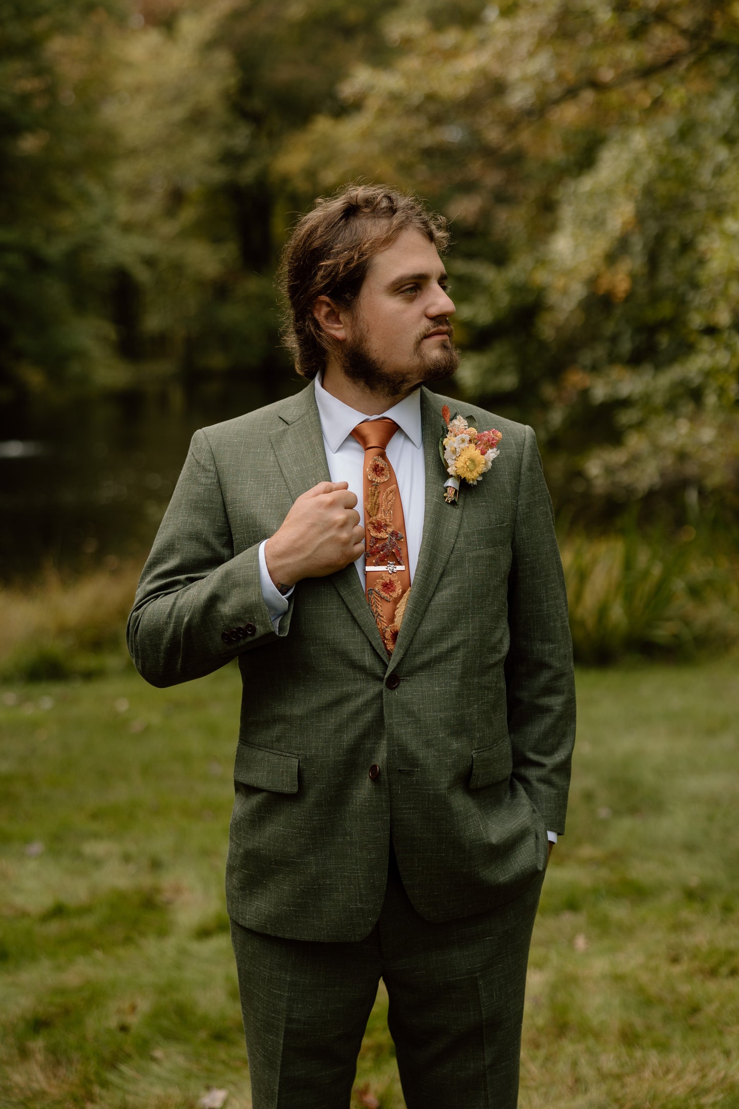 Autumn Leaves Falling Tie