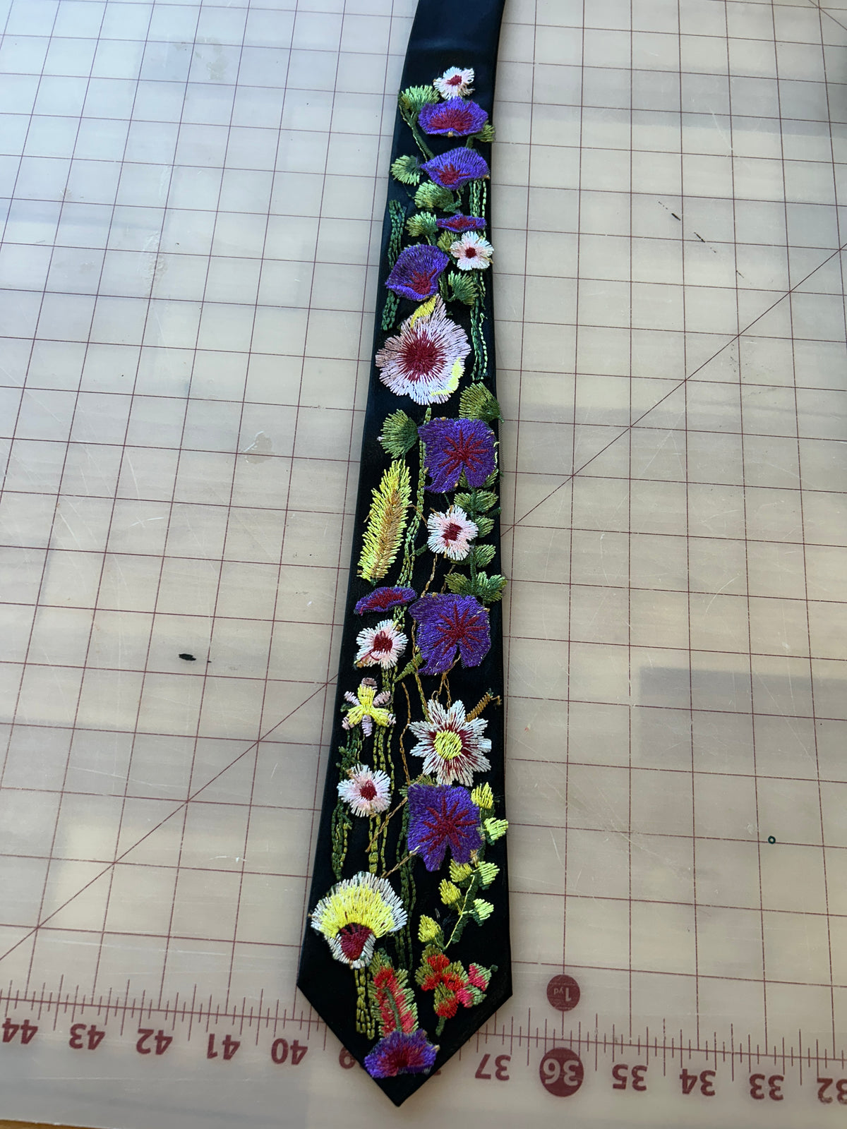 Purple Wildflower | Floral Embroidery Ties