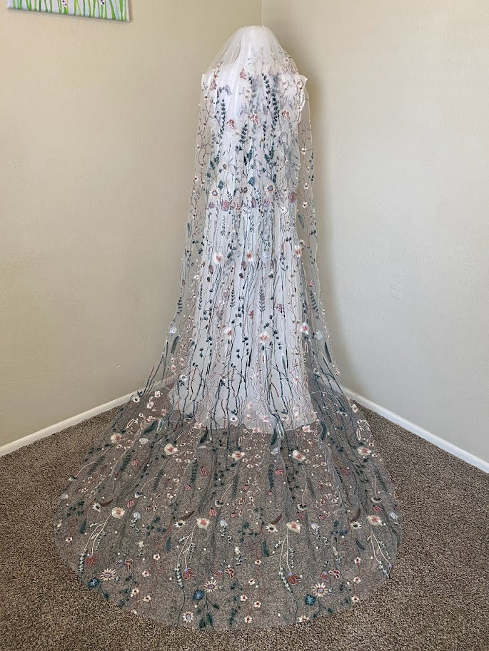 Green Wildflower | Floral Wedding Veil