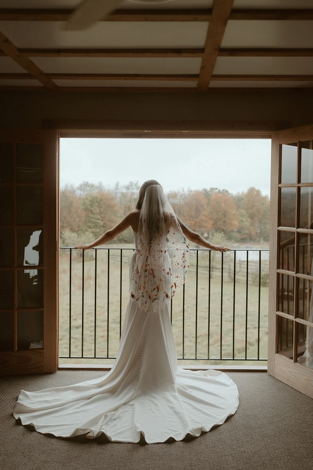 Orange Wildflower | Floral Wedding Veil