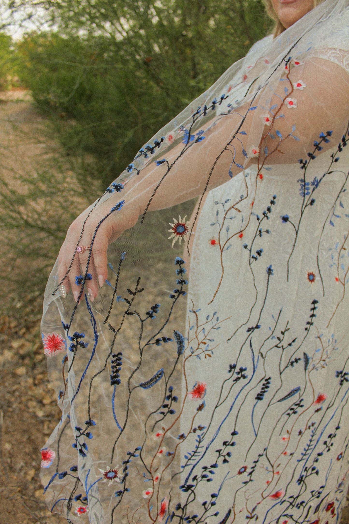 Blue Wildflower | Floral Wedding Veil