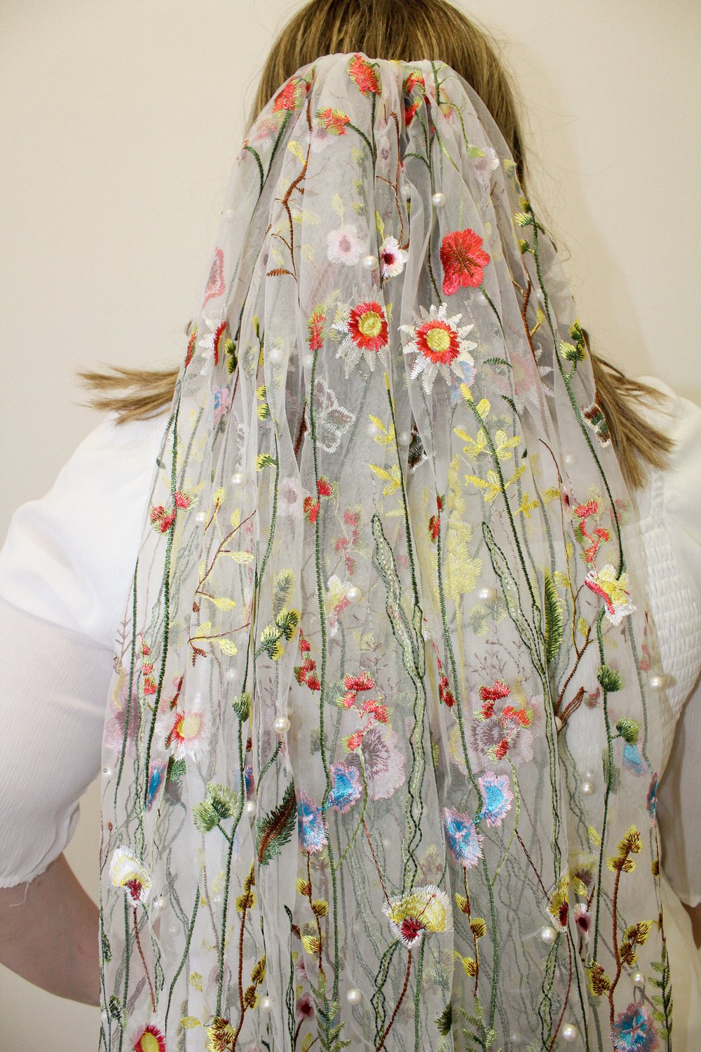 Wildflower Pearls (multiple colors) | Floral Wedding Veil