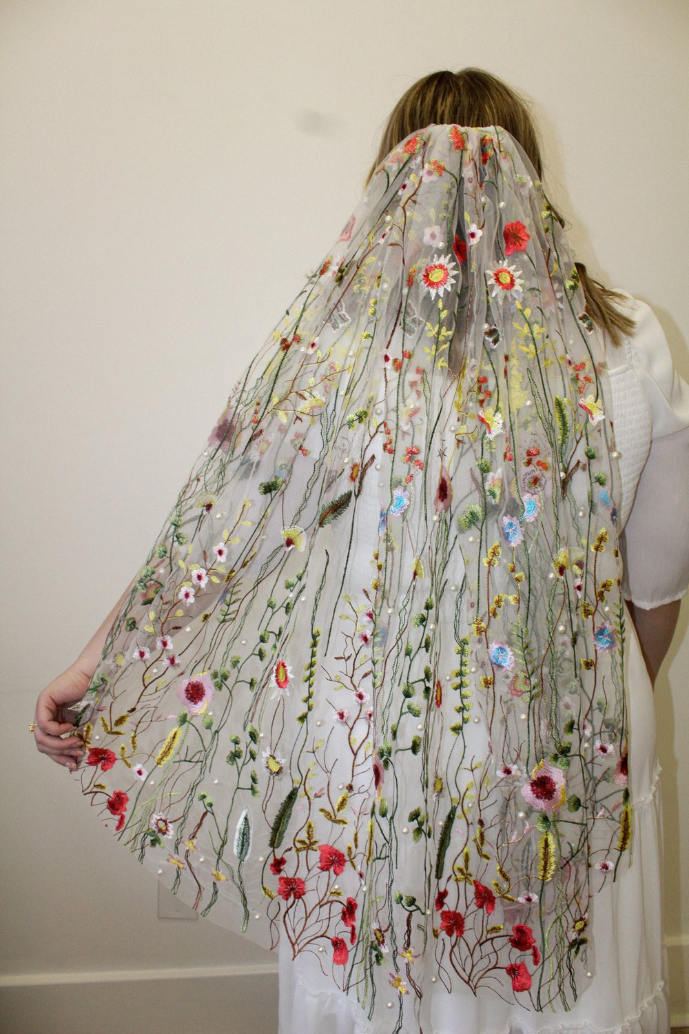 Wildflower Pearls (multiple colors) | Floral Wedding Veil