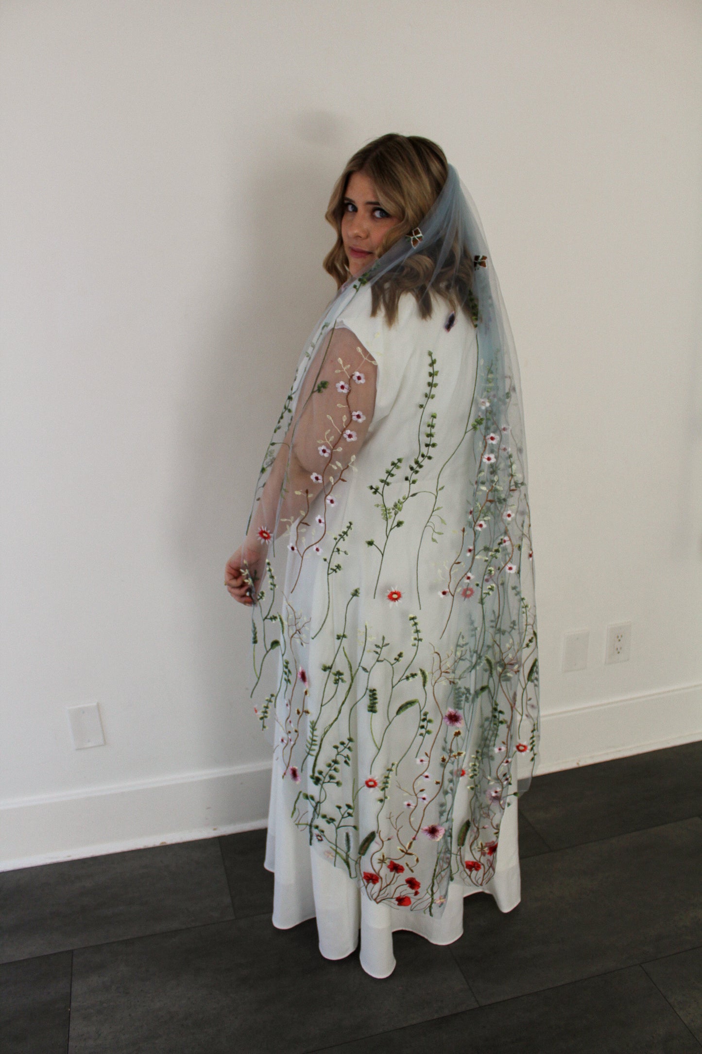 Light Blue Wildflower (limited edition) | Floral Wedding Veil