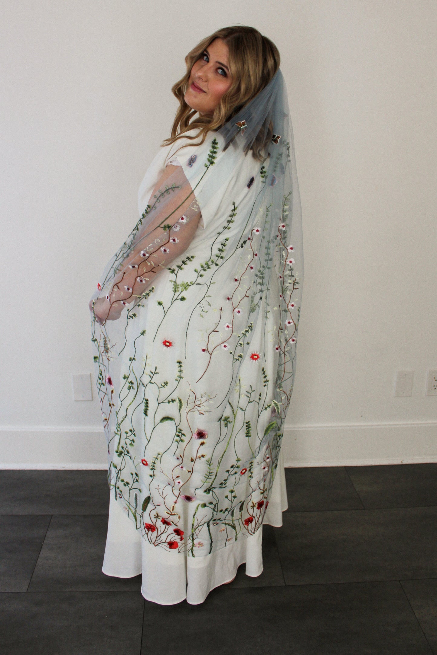 Light Blue Wildflower (limited edition) | Floral Wedding Veil