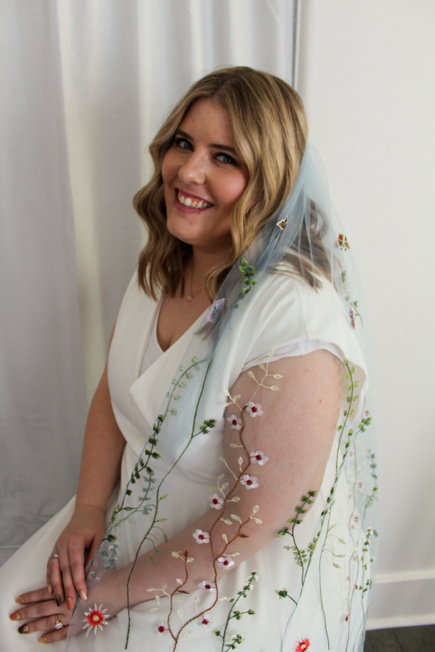Light Blue Wildflower (limited edition) | Floral Wedding Veil