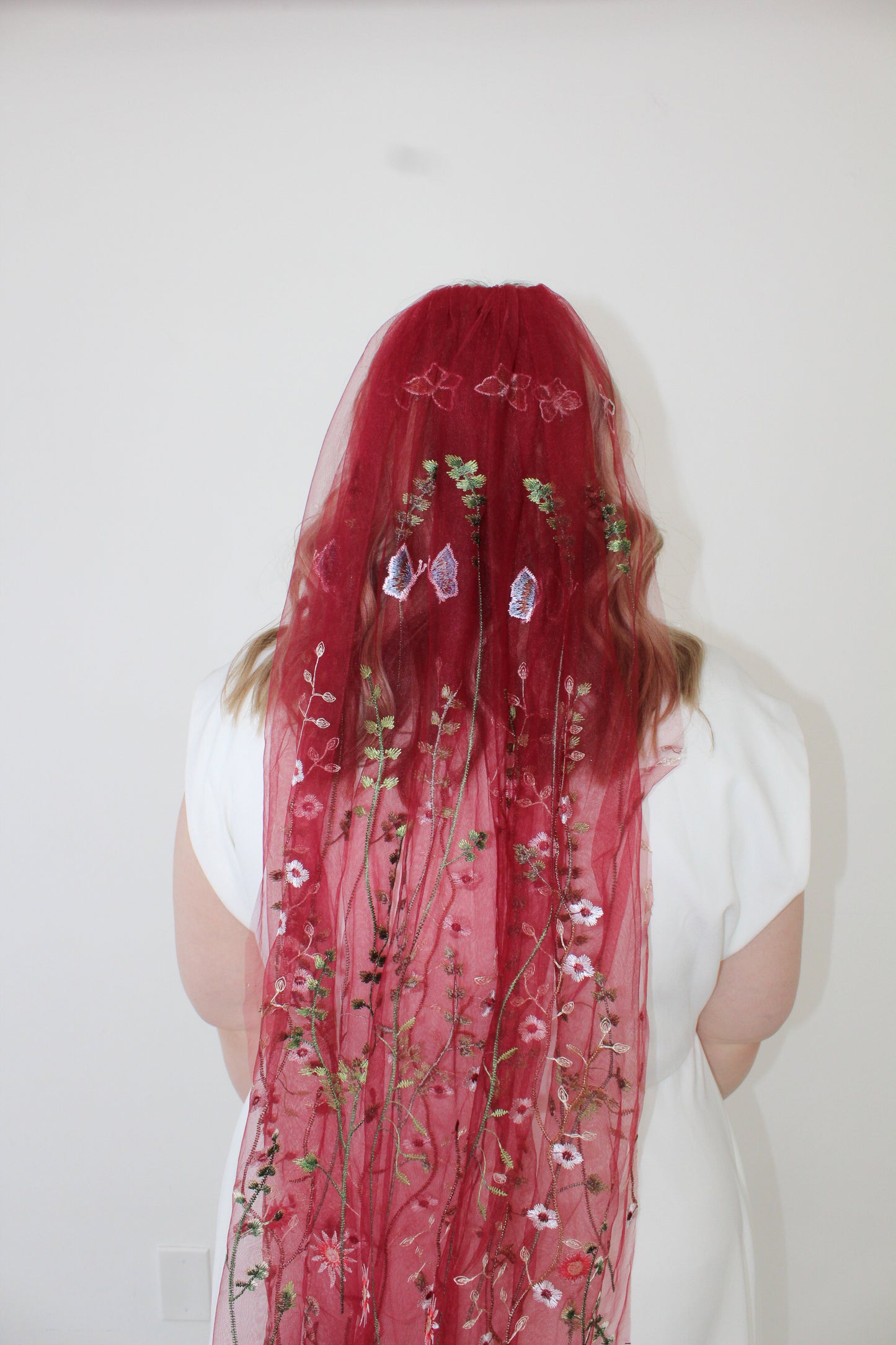 Red Wildflower (limited edition) | Floral Wedding Veil
