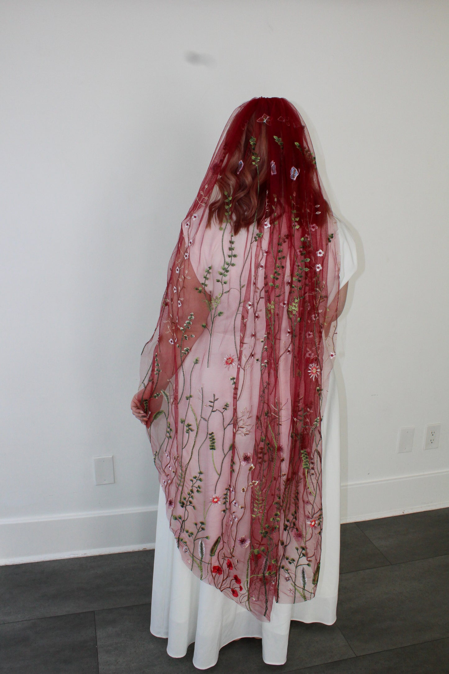 Red Wildflower (limited edition) | Floral Wedding Veil