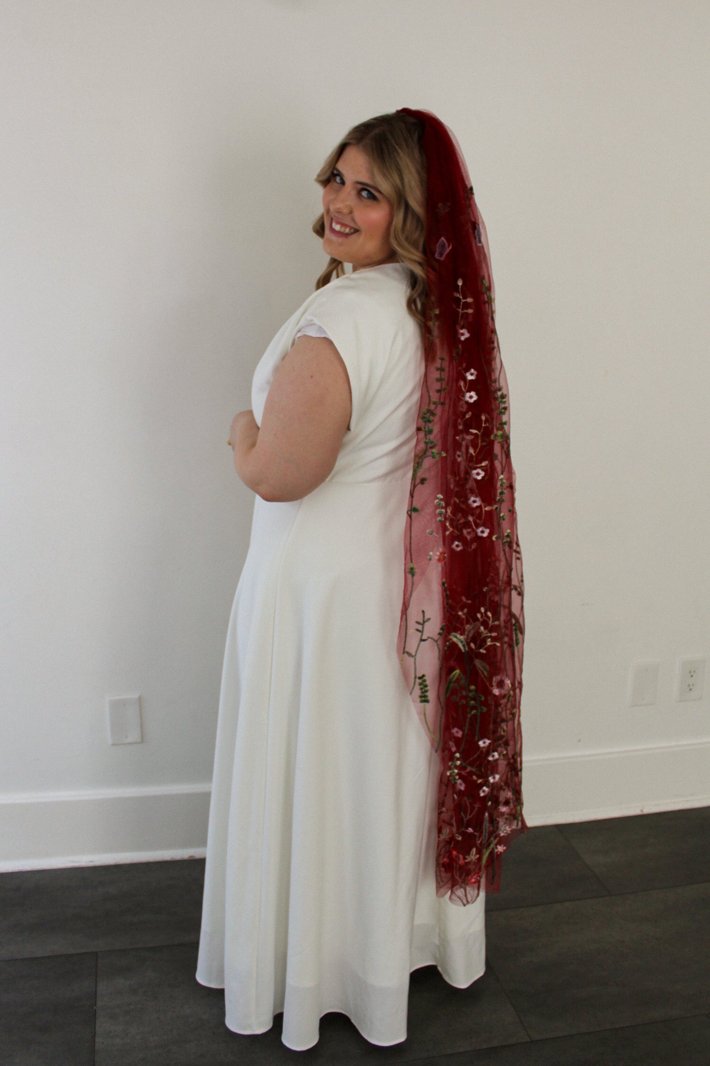 Red Wildflower (limited edition) | Floral Wedding Veil