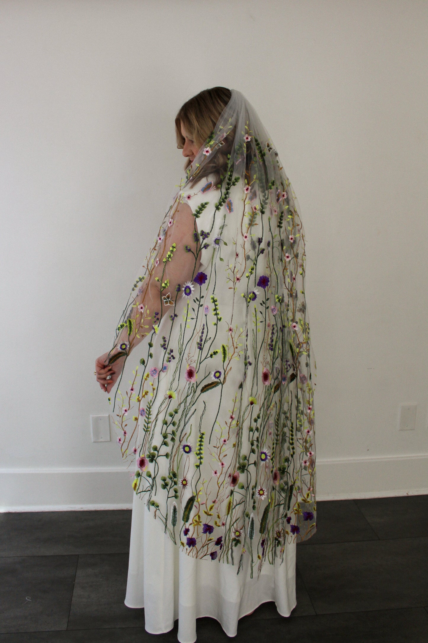 Purple Wildflower | Floral Wedding Veil