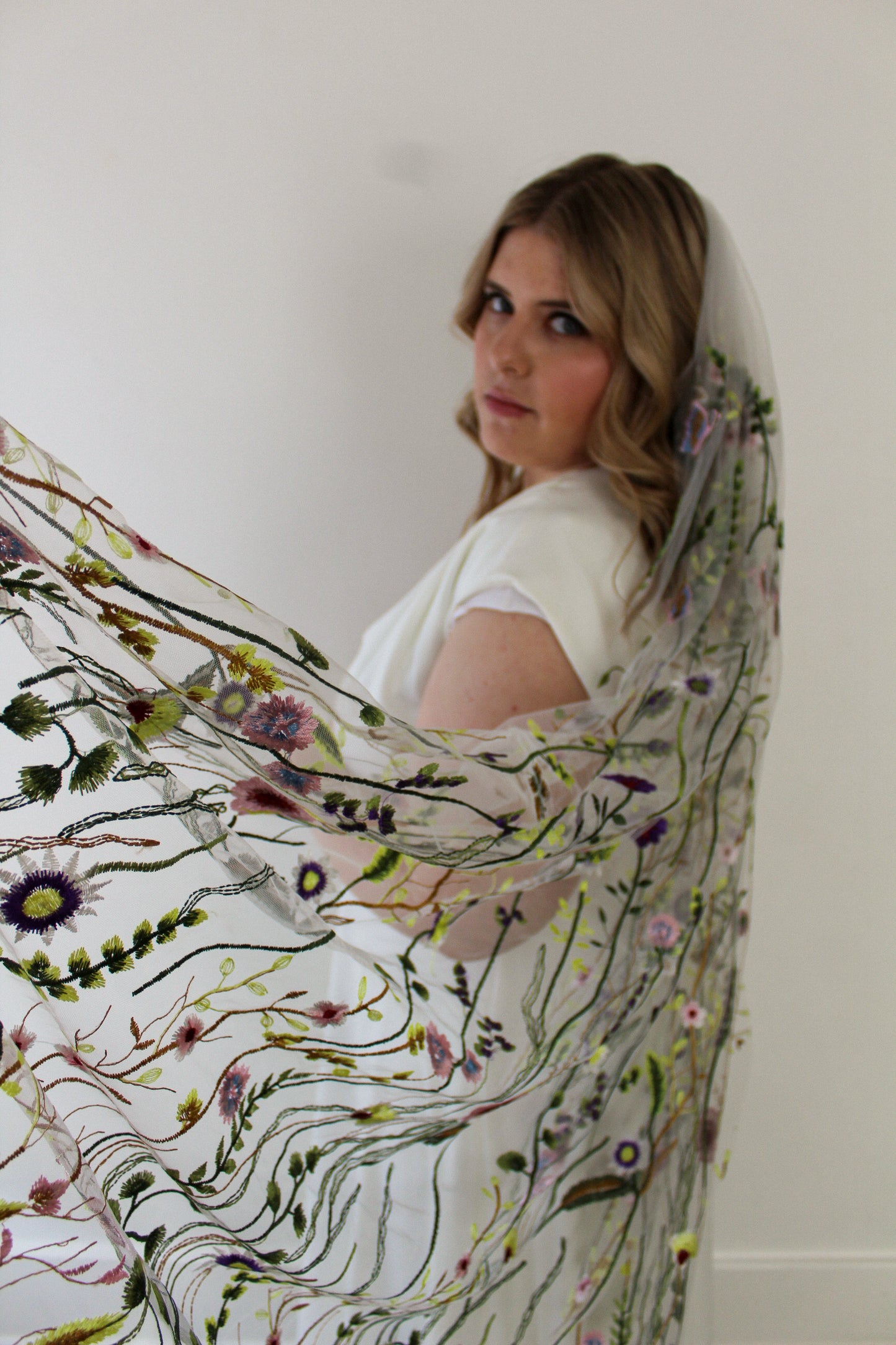 Purple Wildflower | Floral Wedding Veil