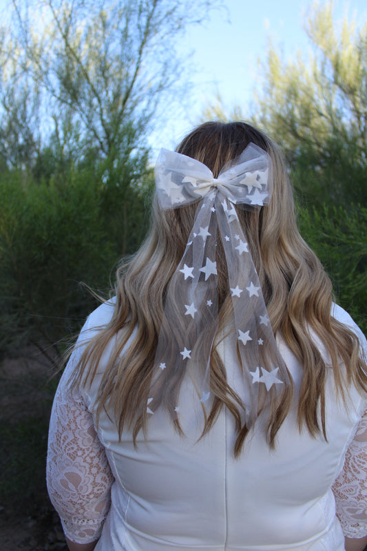 White Star Hair Bow (Clearance/Final Sale)