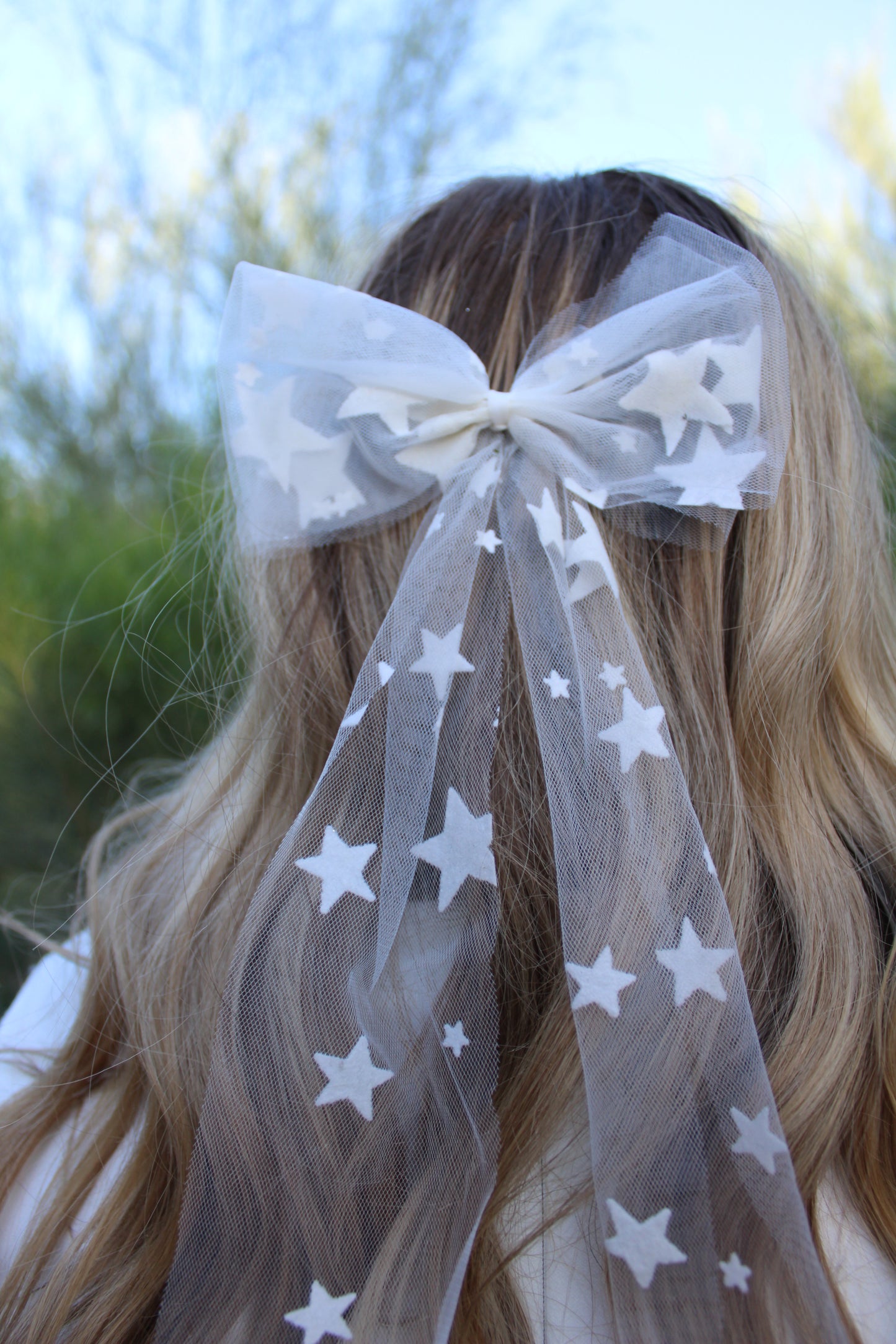 White Star Hair Bow (Clearance/Final Sale)