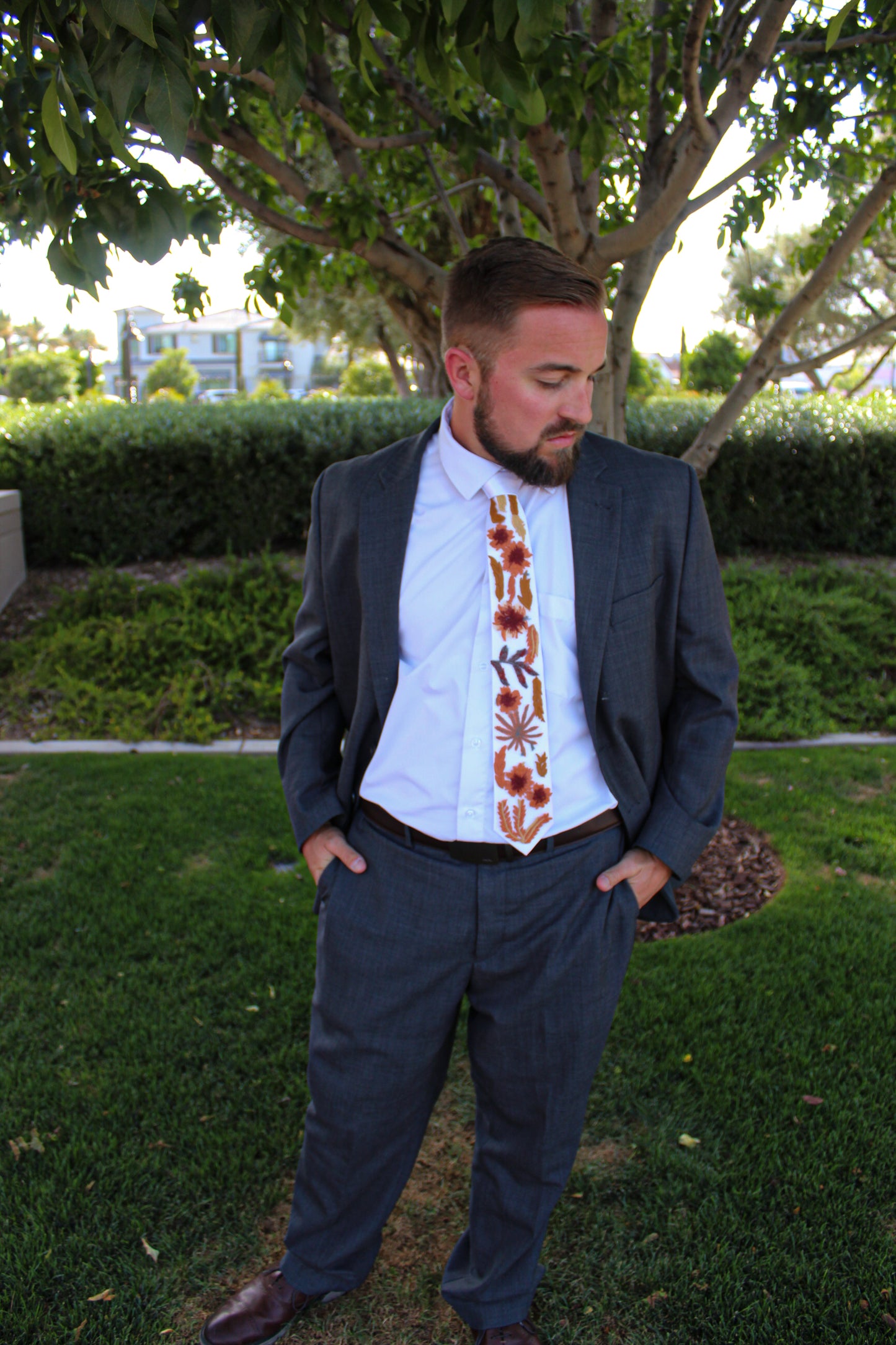 Autumn Leaves Falling Tie