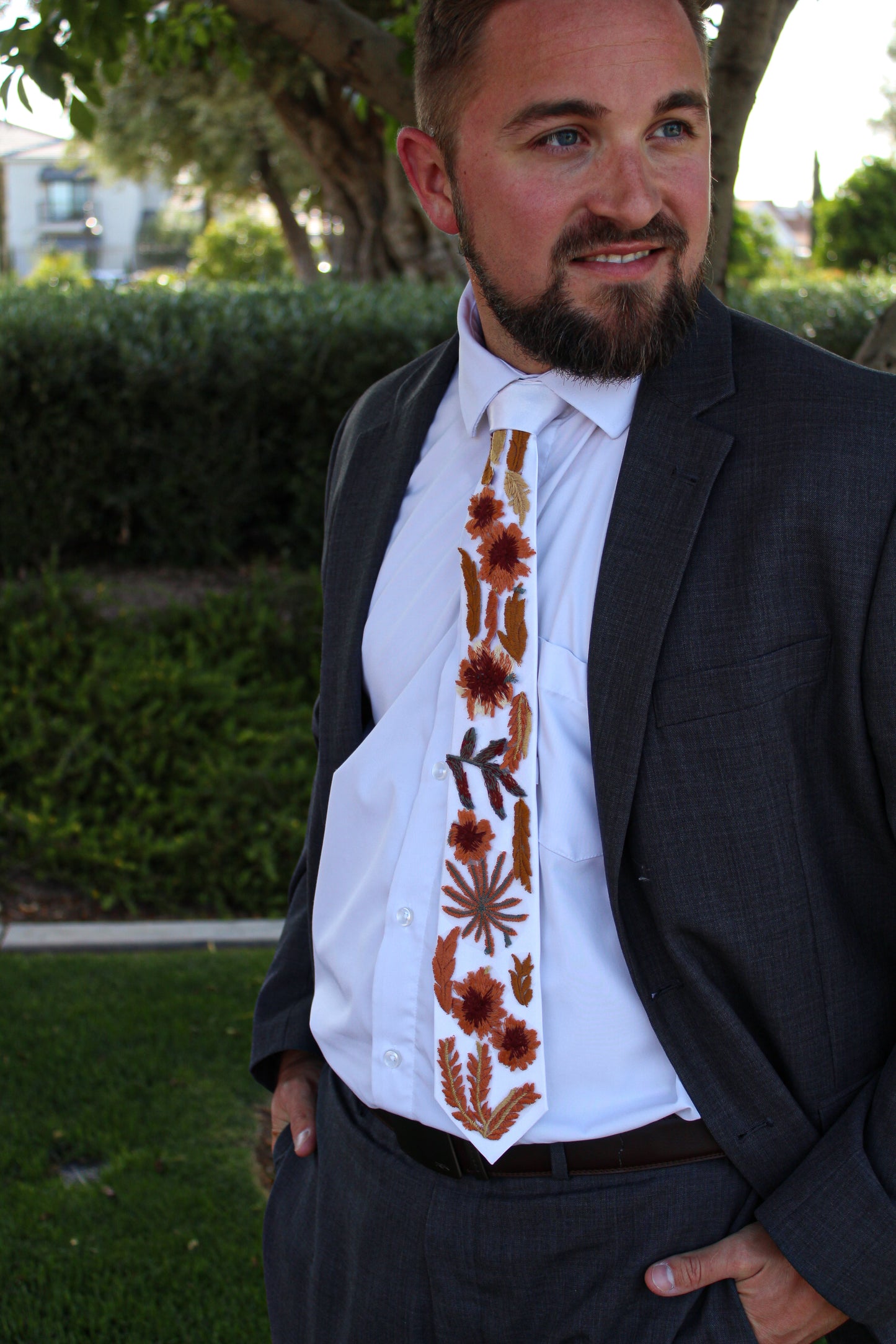 Autumn Leaves Falling Tie