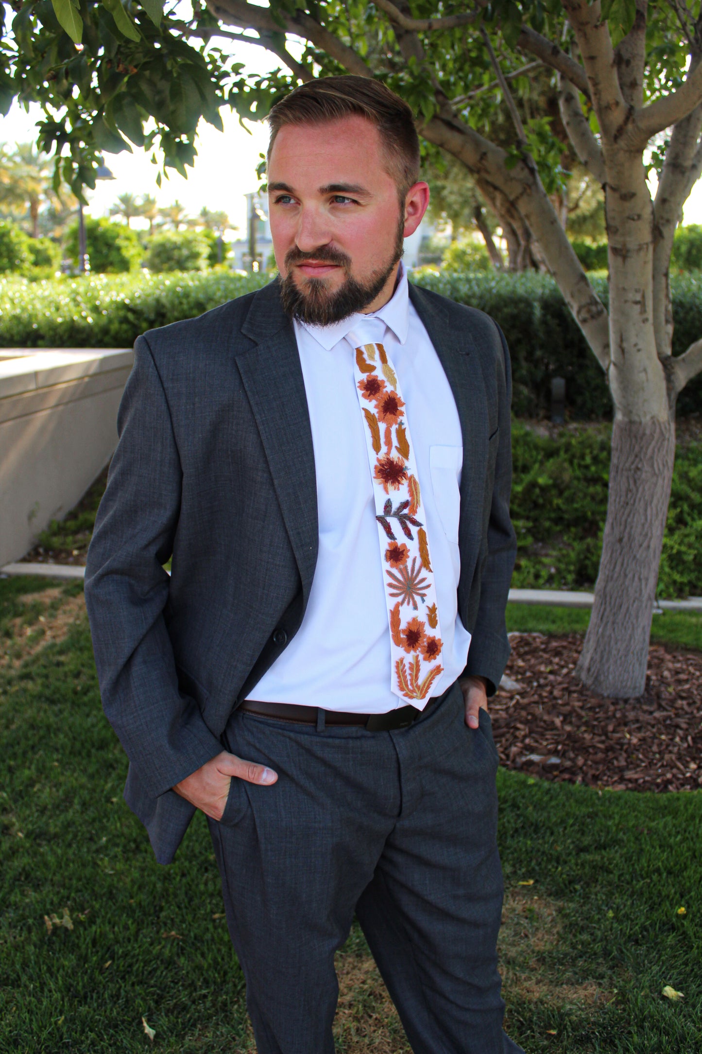Autumn Leaves Falling Tie