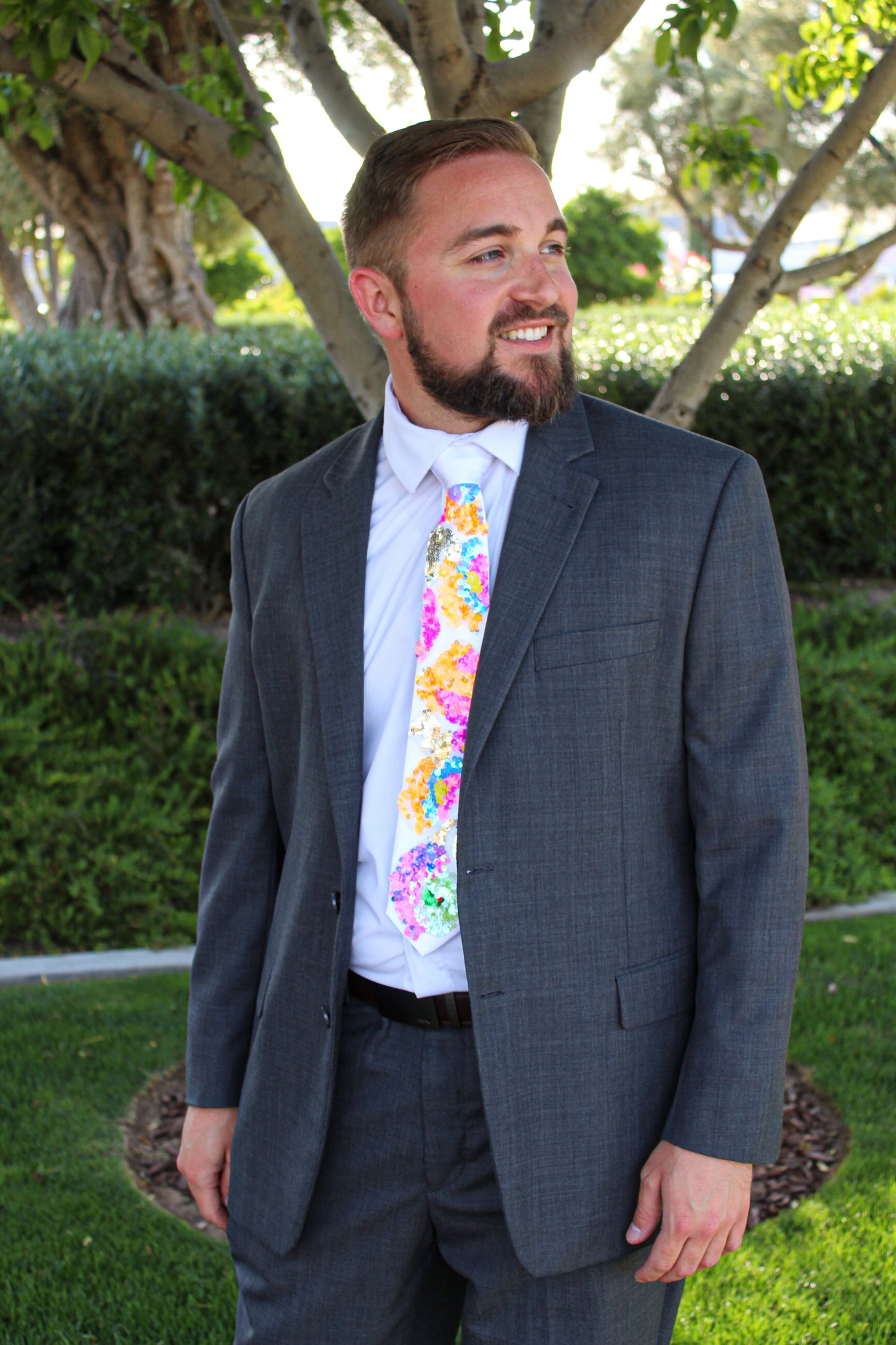 Sparkling Daylight | Floral Sequin Tie